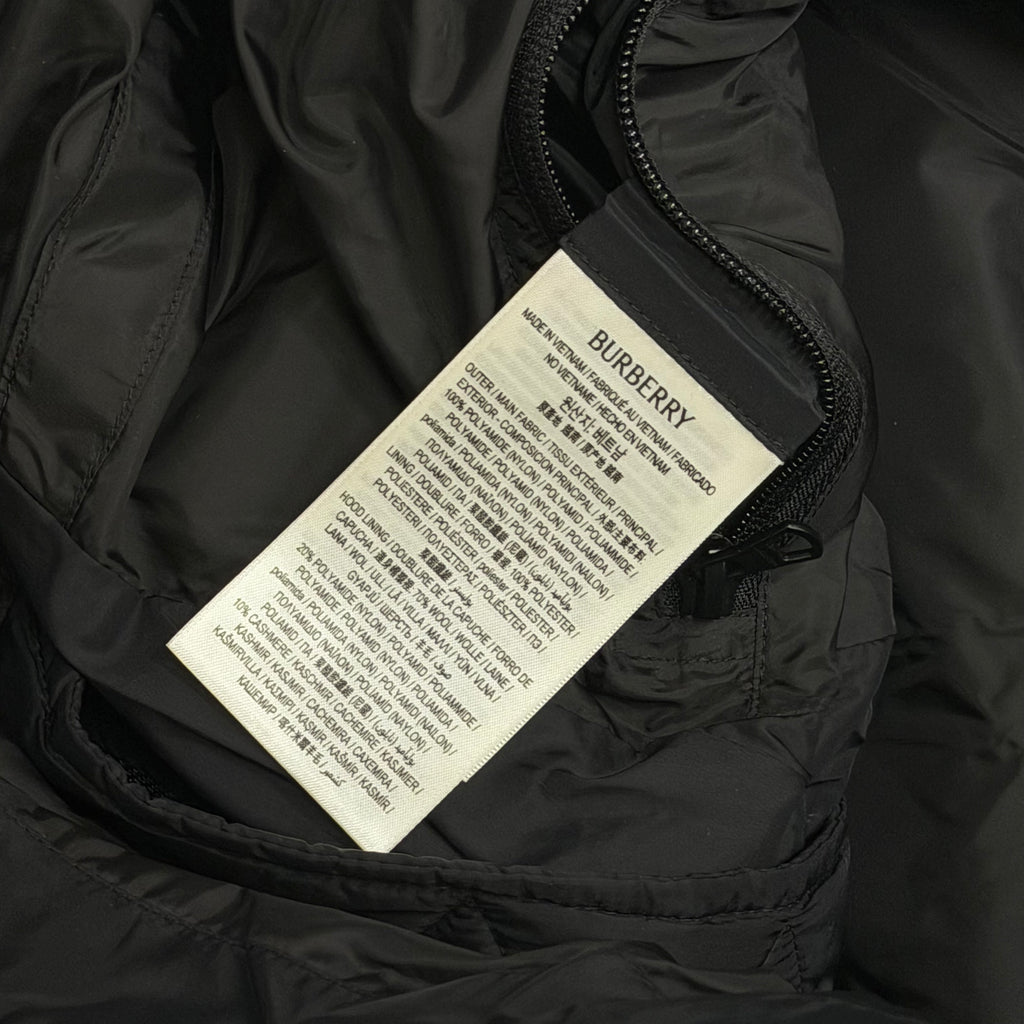 Burberry Halsby Black Check Puffer Jacket - Medium 24’’