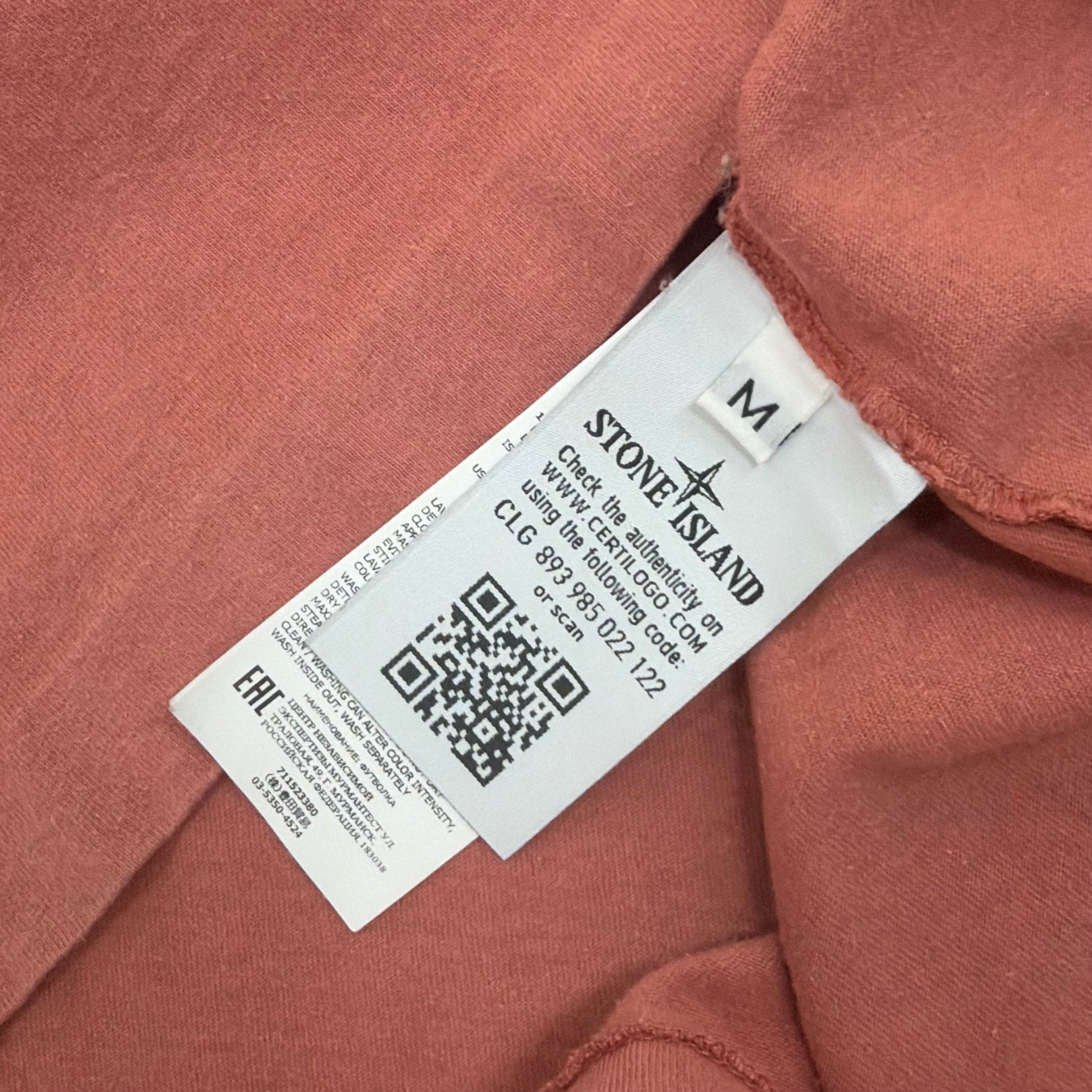 Stone Island Red Graphic T-Shirt - Medium 19.5’’