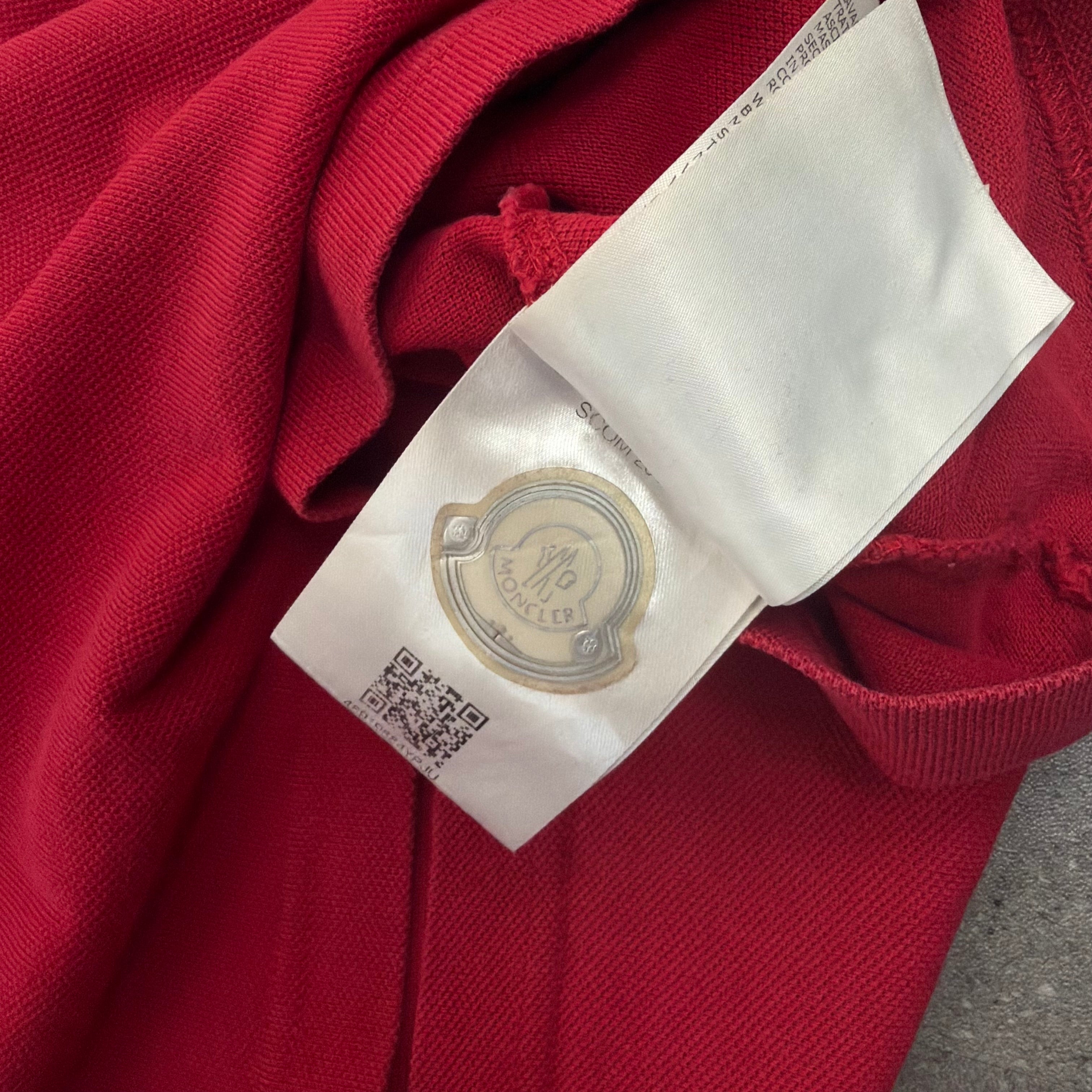 Moncler Short Sleeve Polo Shirt Red - Medium 20.5’’