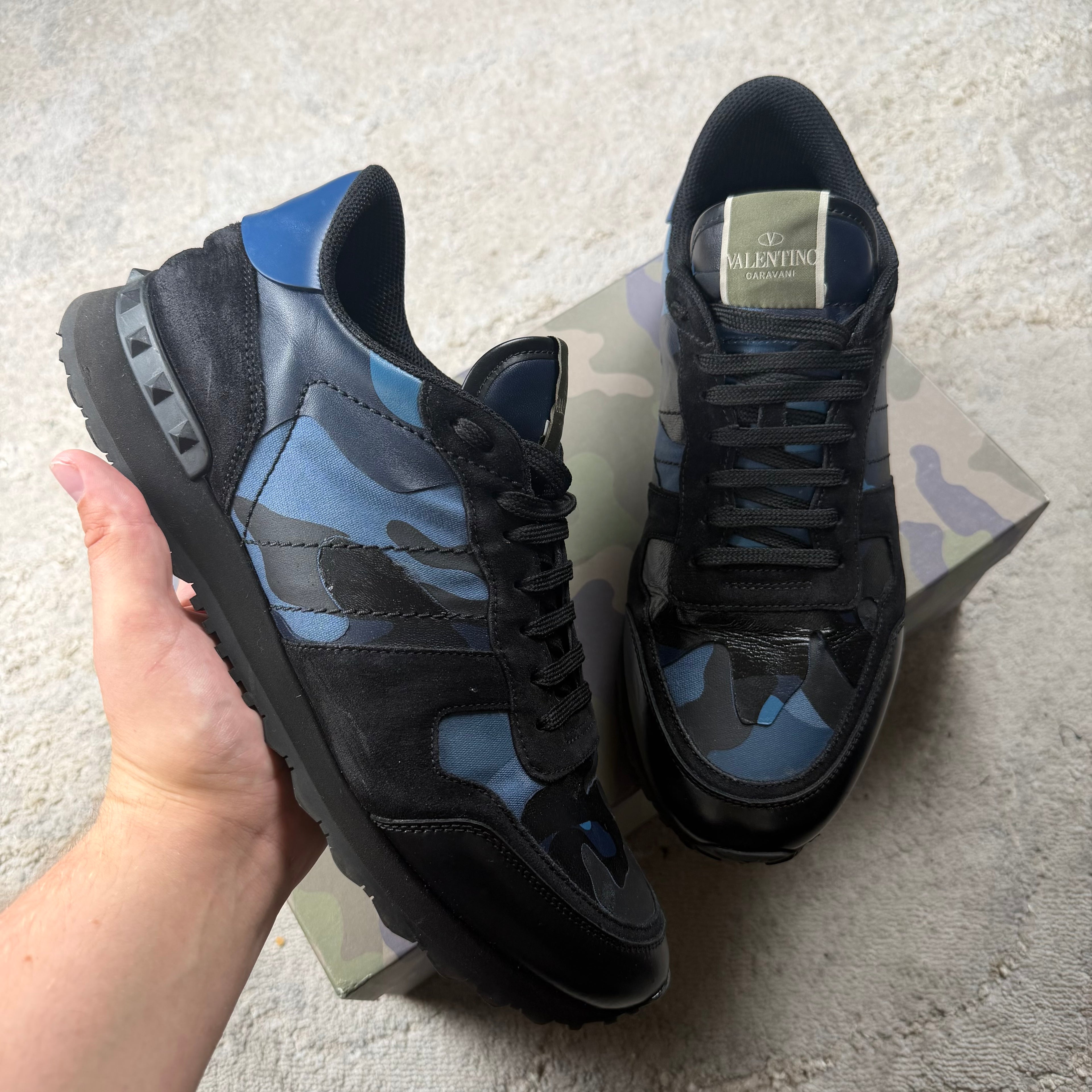 Valentino Garavani Blue Camo Trainer’s - 10/10.5UK