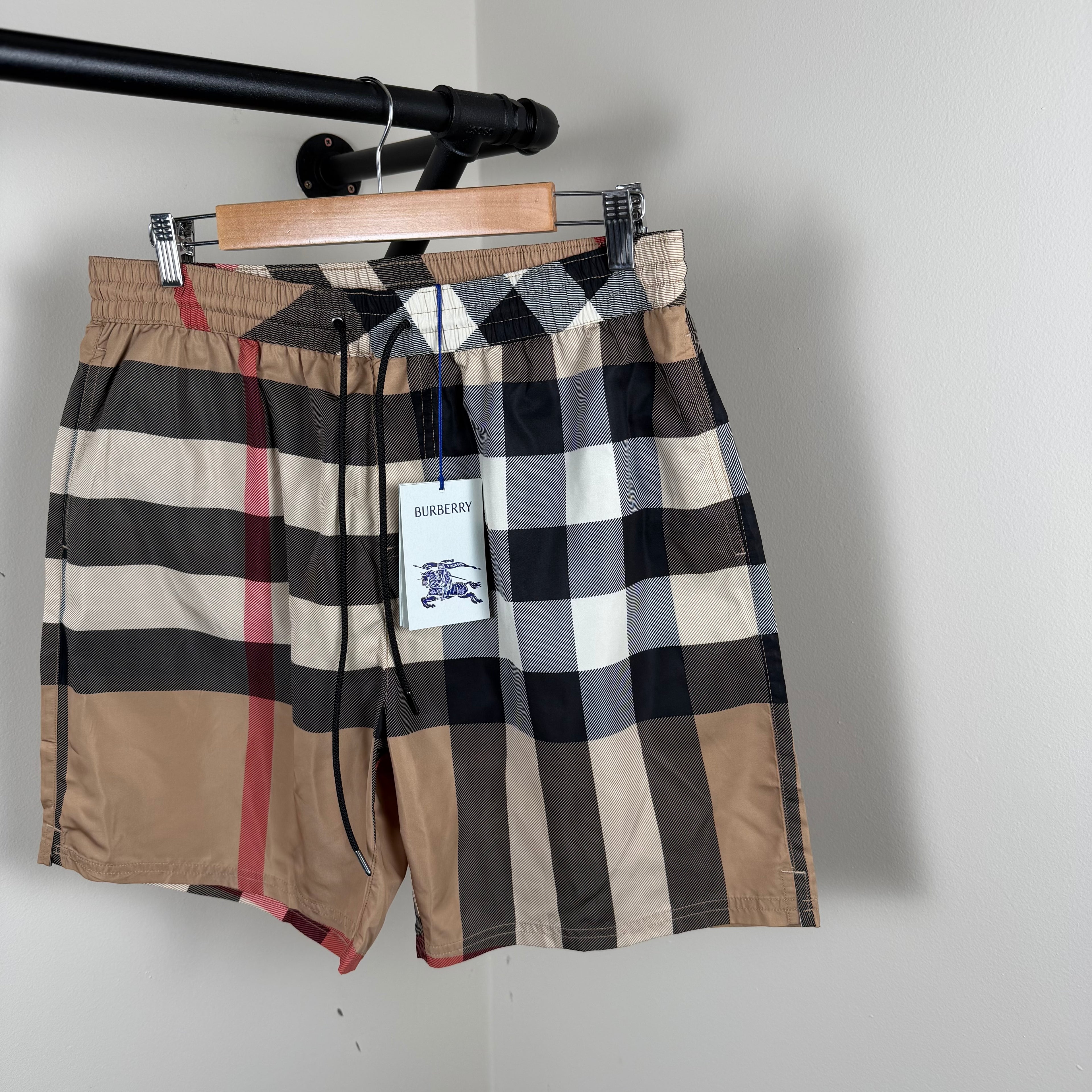 Burberry Biege Check Swimming Shorts - XL