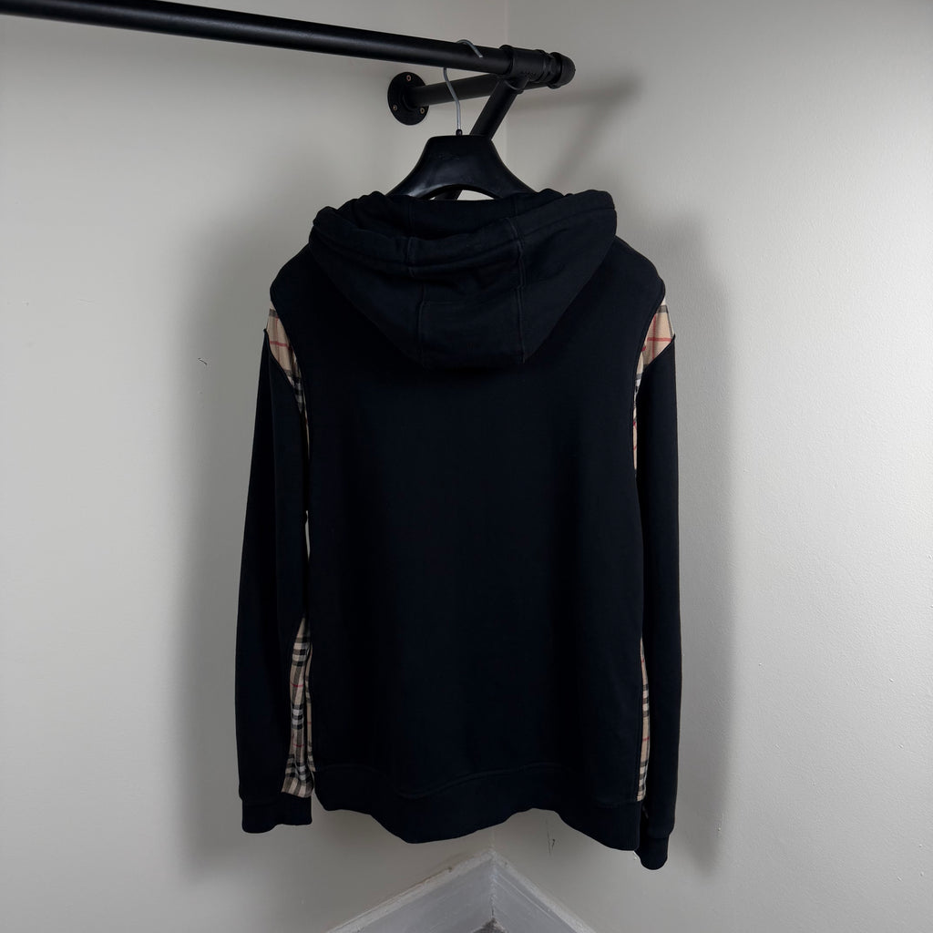 Burberry Black Check Print Zip Up Hoodie - L/XL 22.5’’