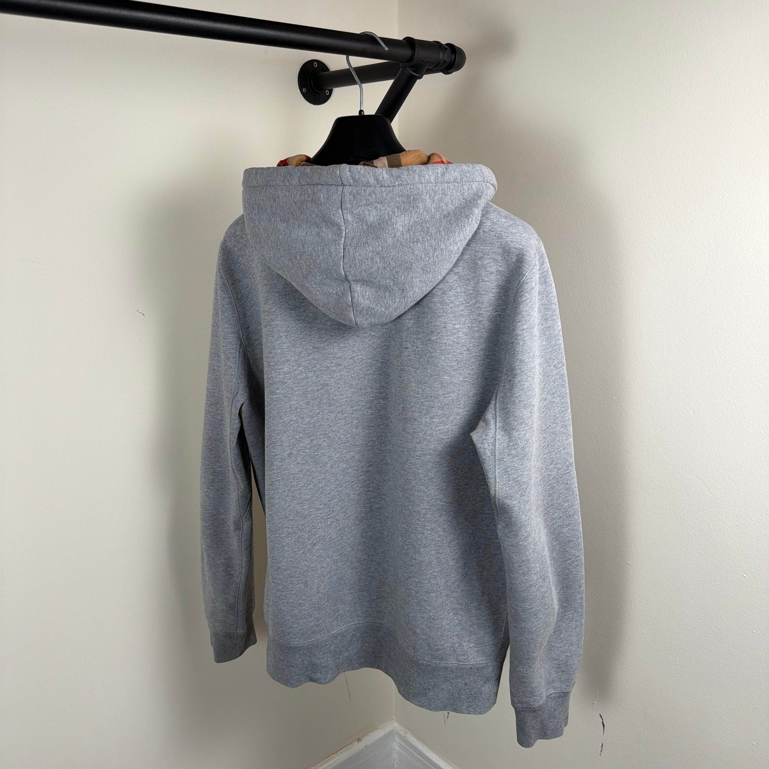 Burberry Grey Check Zip Up Hoodie - Large 22.5’’
