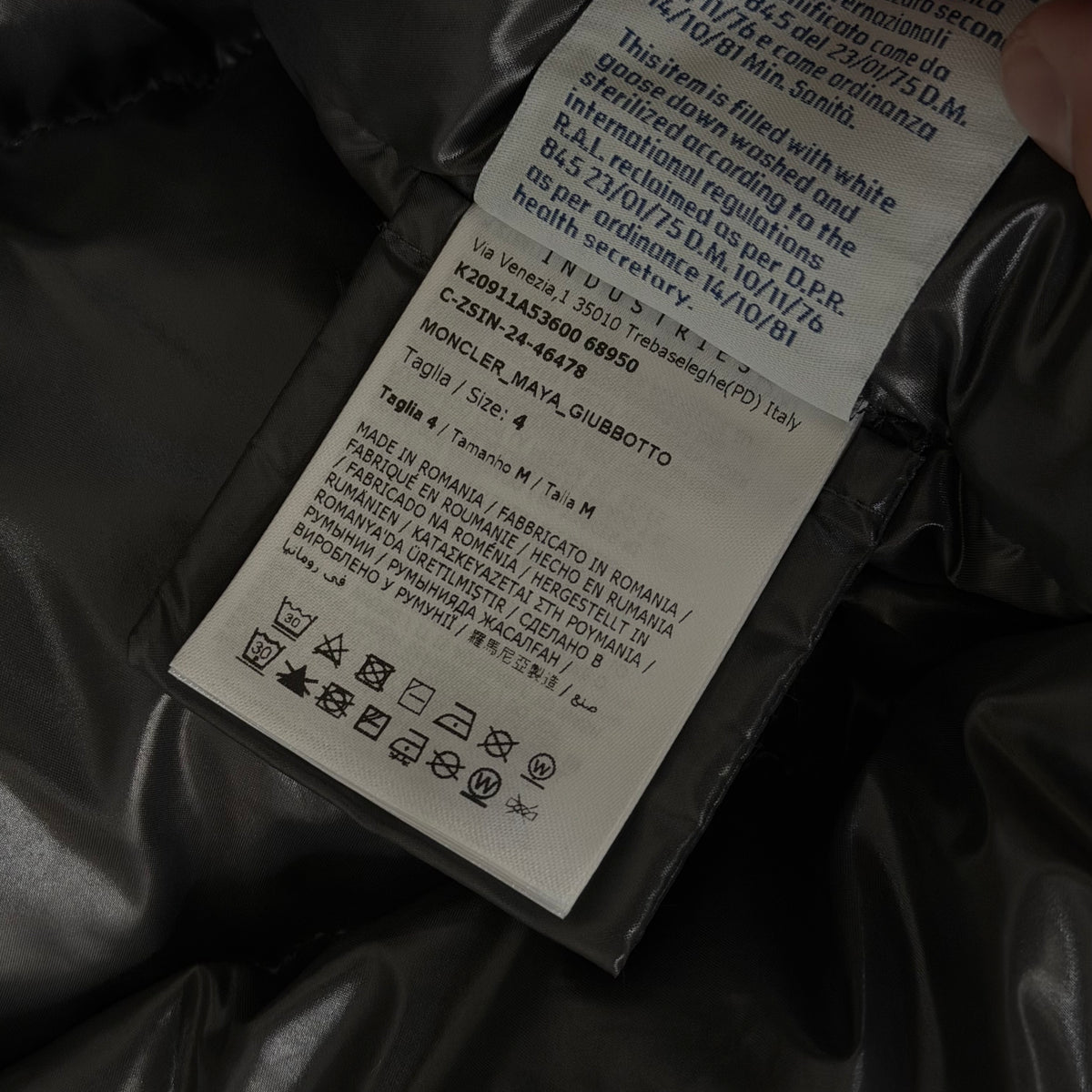 Moncler Maya Giubbotto Black Jacket - 4 (Large 23.5’’)