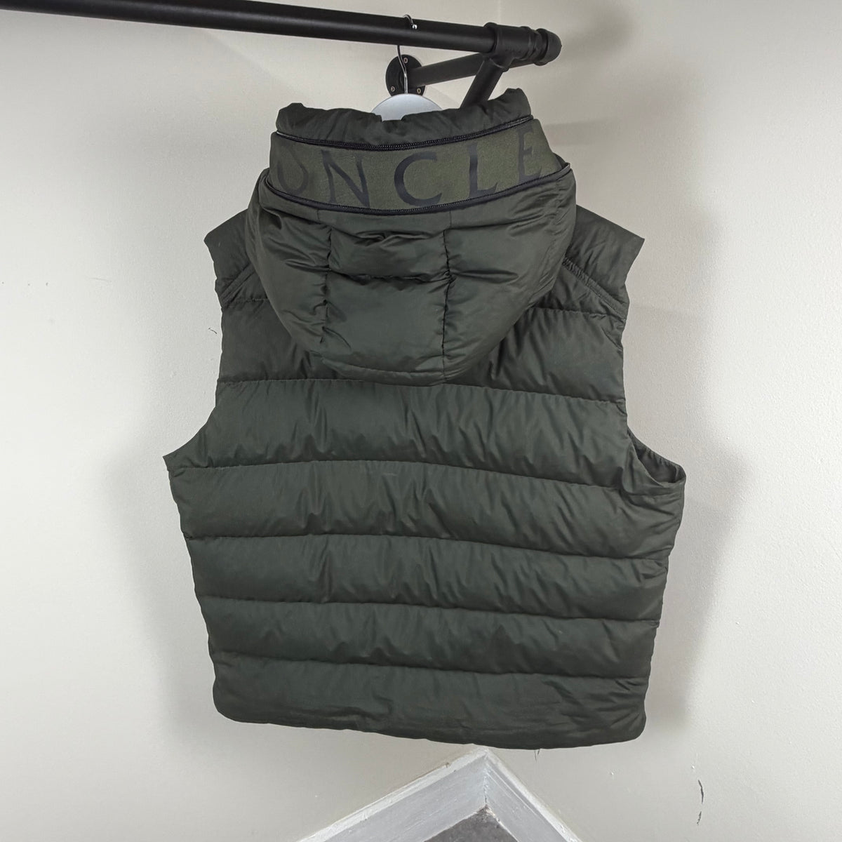 Moncler Cardamine Khaki Hooded Gilet - Size 5 (XL 25’’)