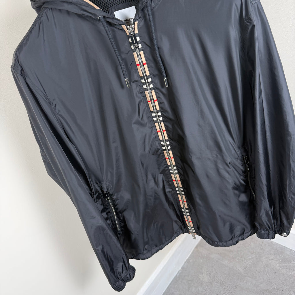 Burberry Black Check Windbreaker - Medium 23.5’’