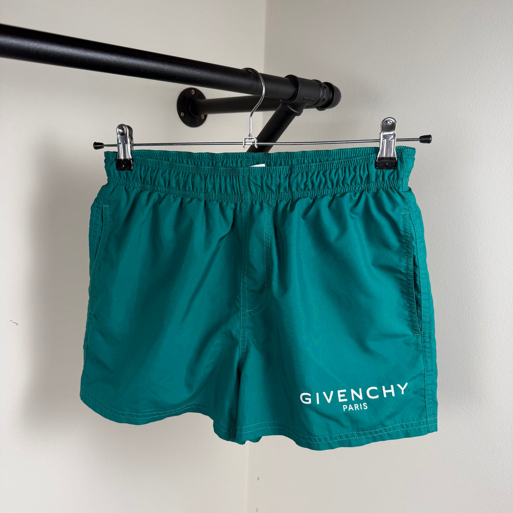 Givenchy Paris Teal Blue Swimming Shorts - Small (30W)