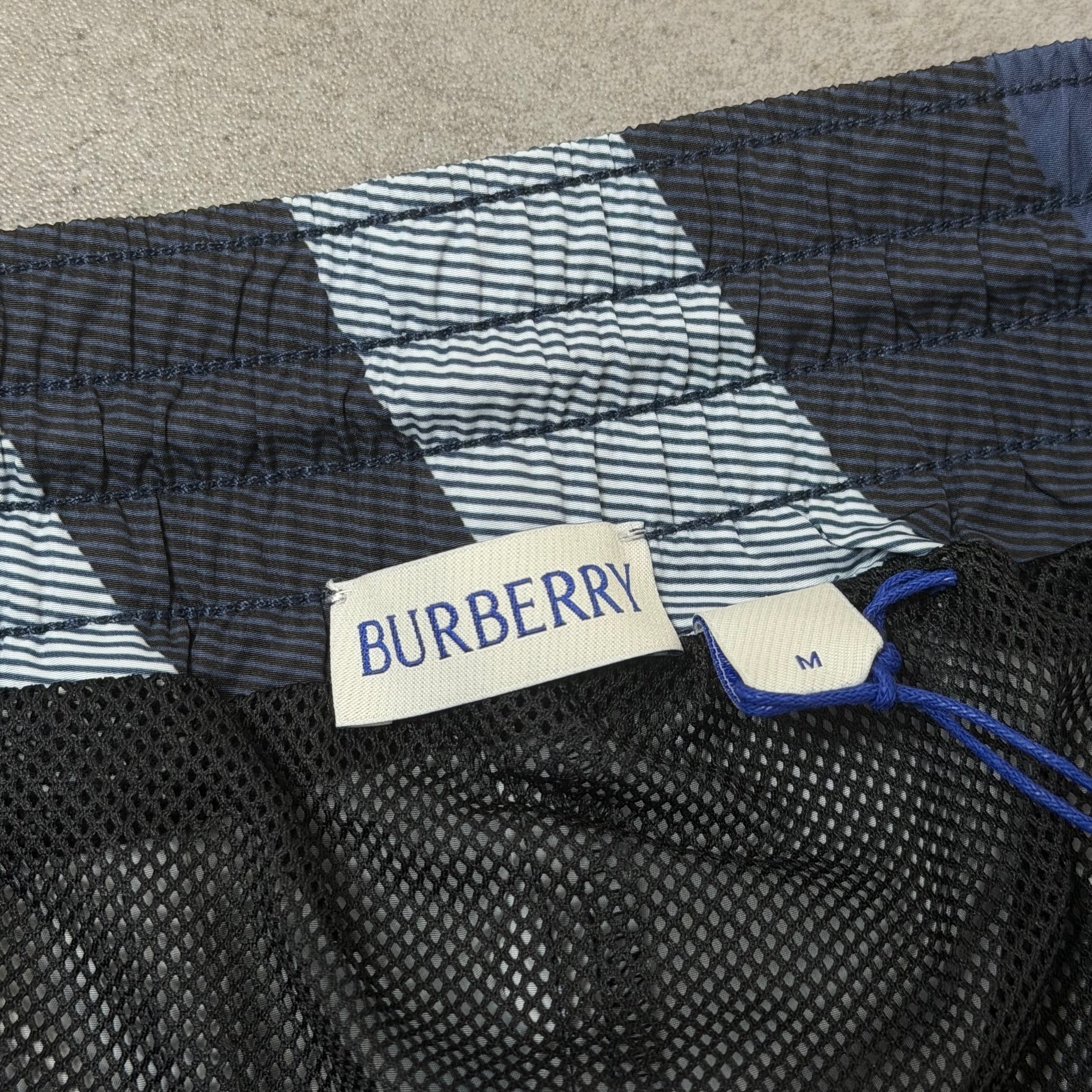 Burberry Blue Check Swimming Shorts - Medium