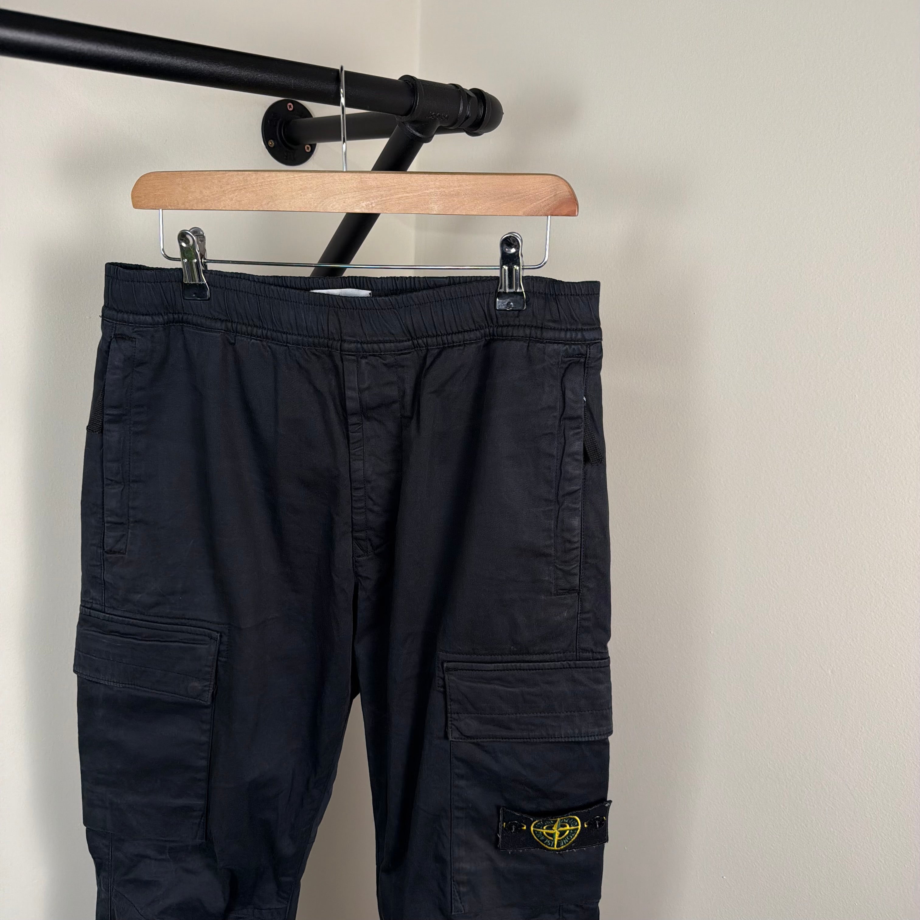Stone Island Black Cargo Pants - 32W