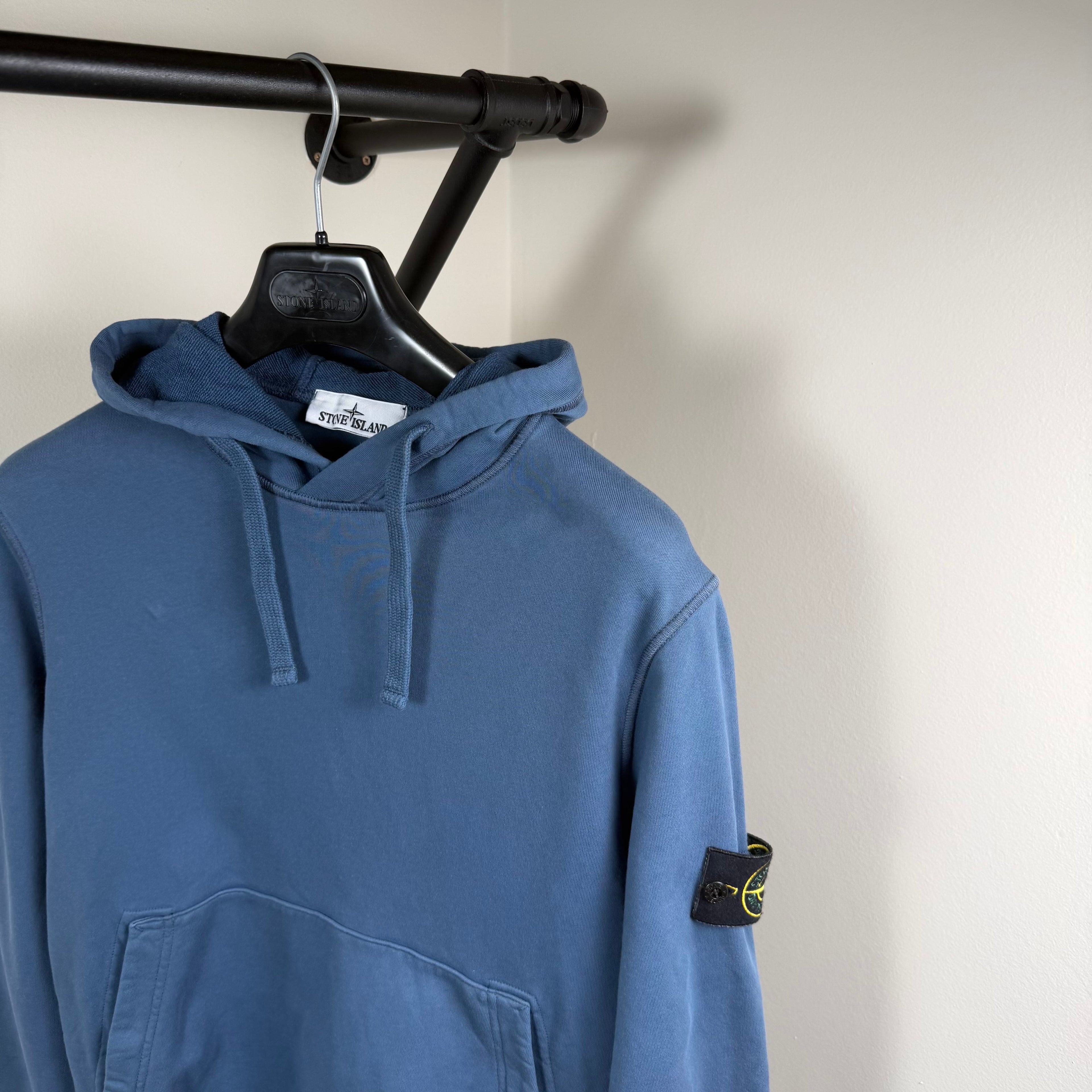 Stone Island Blue Pullover Hoodie - Medium 21’’