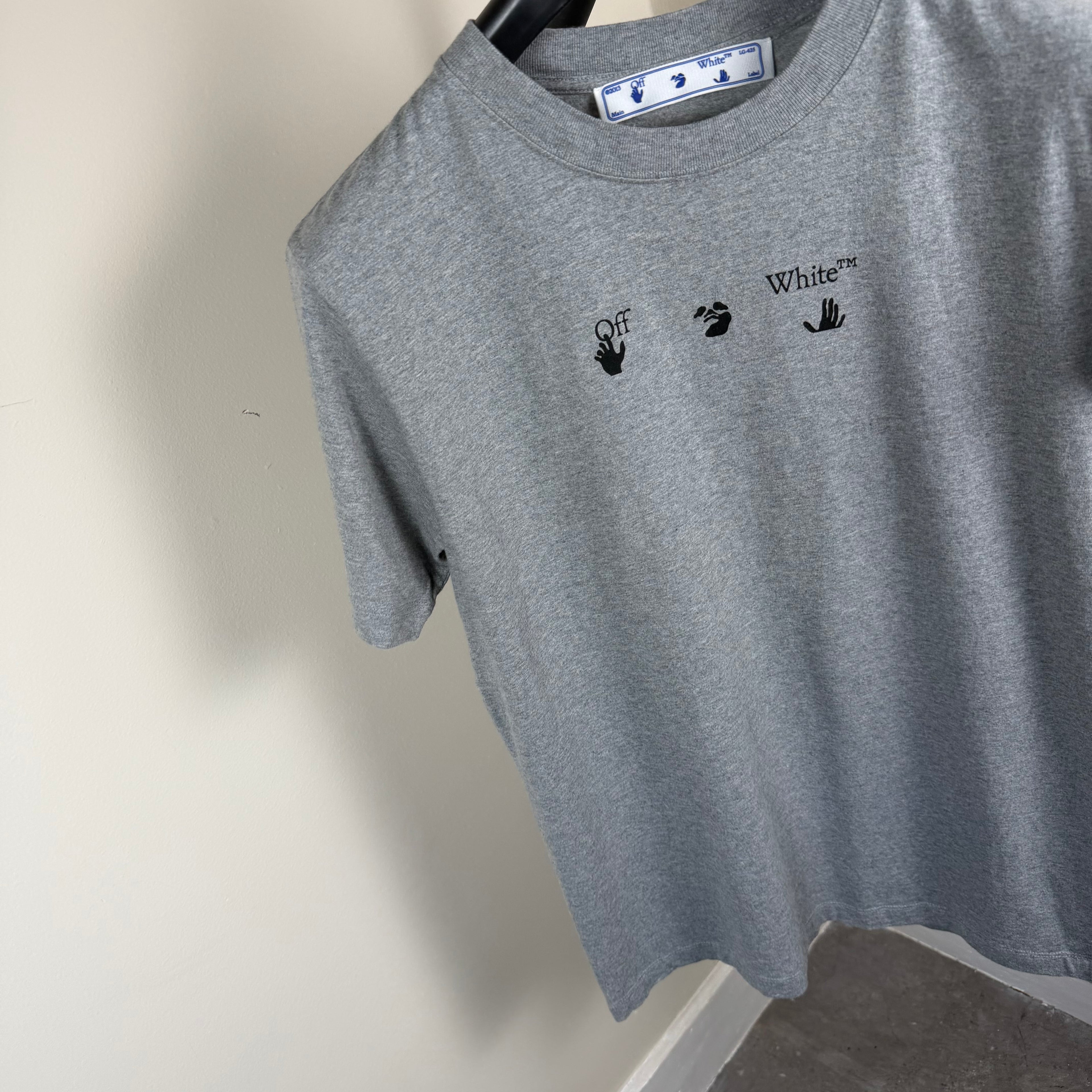 Off White Grey Cross T-Shirt - Small 19’’