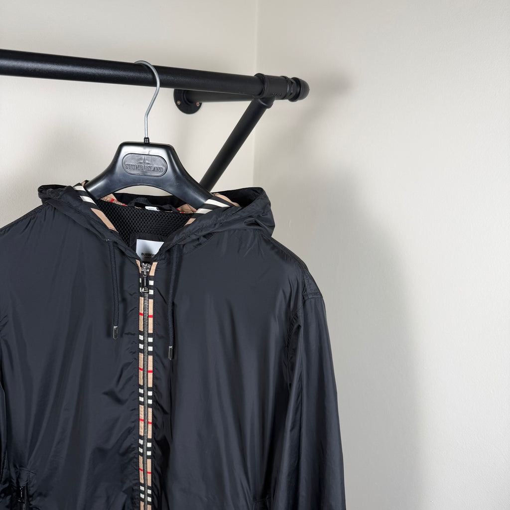 Burberry Black Check Windbreaker - Medium 23.5’’