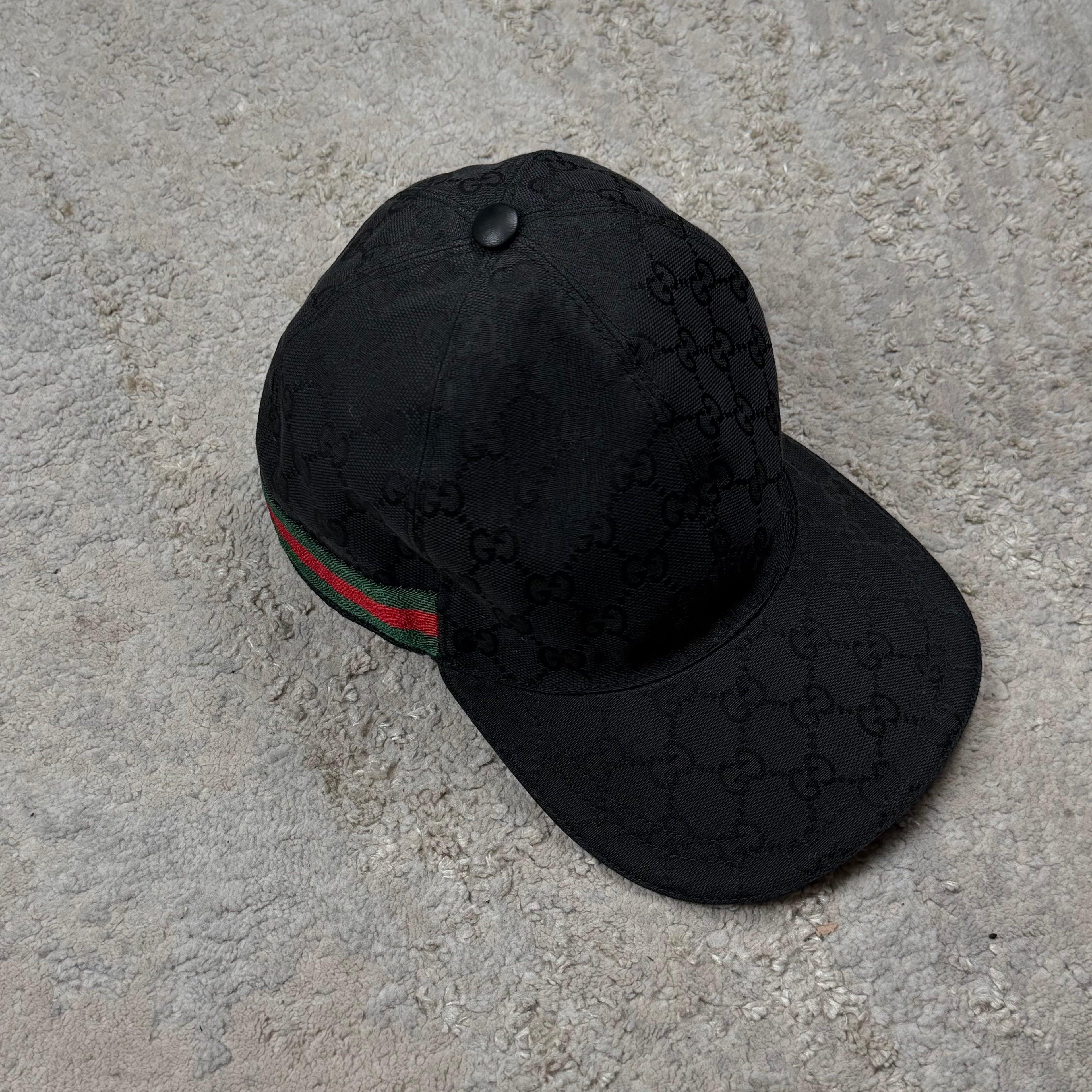 Gucci GG Monogram Black Baseball Cap - Medium (58cm)