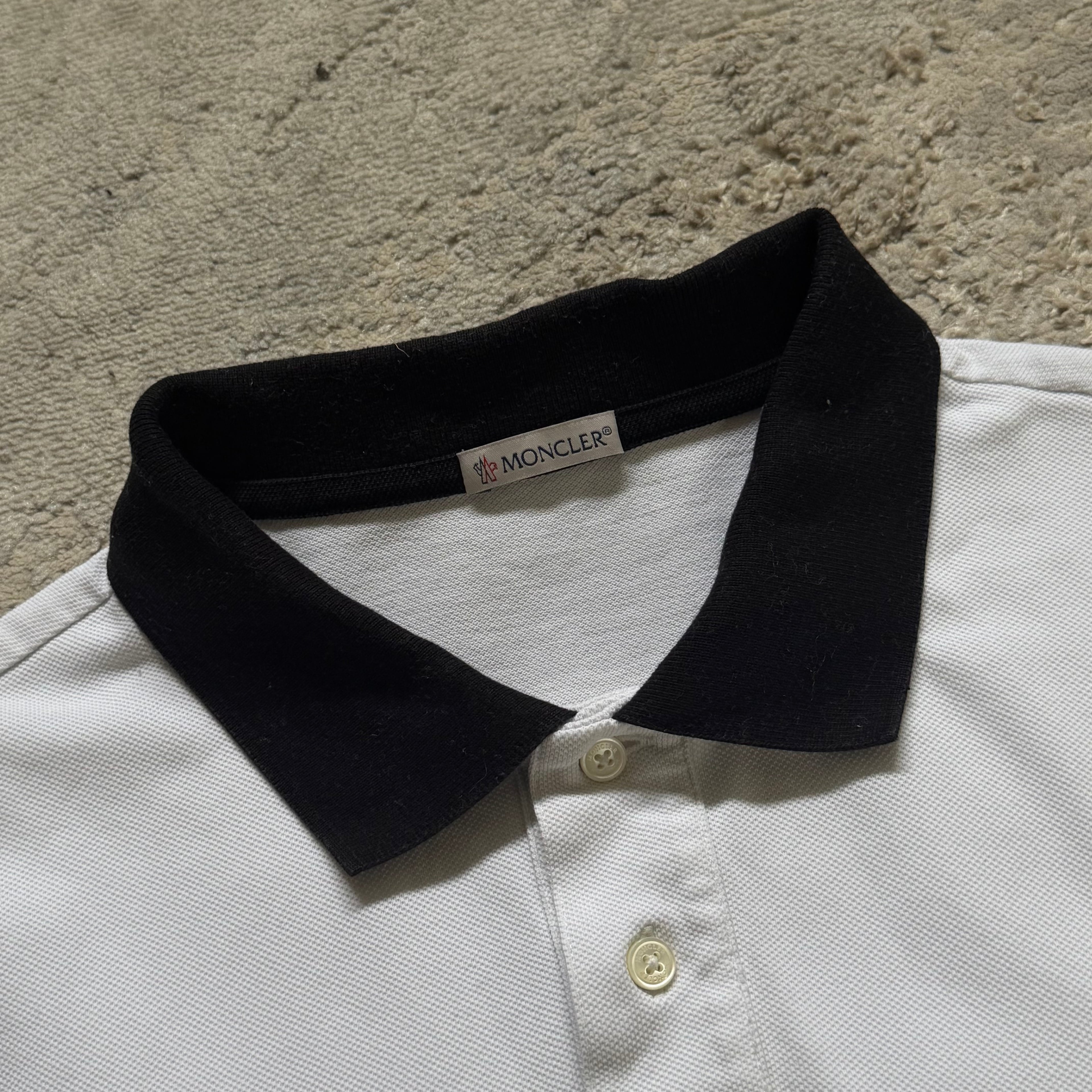 Moncler White Polo Shirt - Large 21.5’’