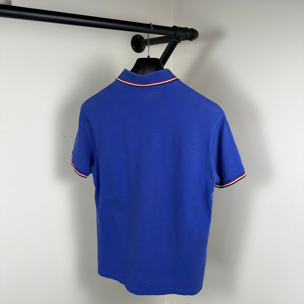 Moncler Blue Short Sleeve Polo Shirt - Medium 20’’