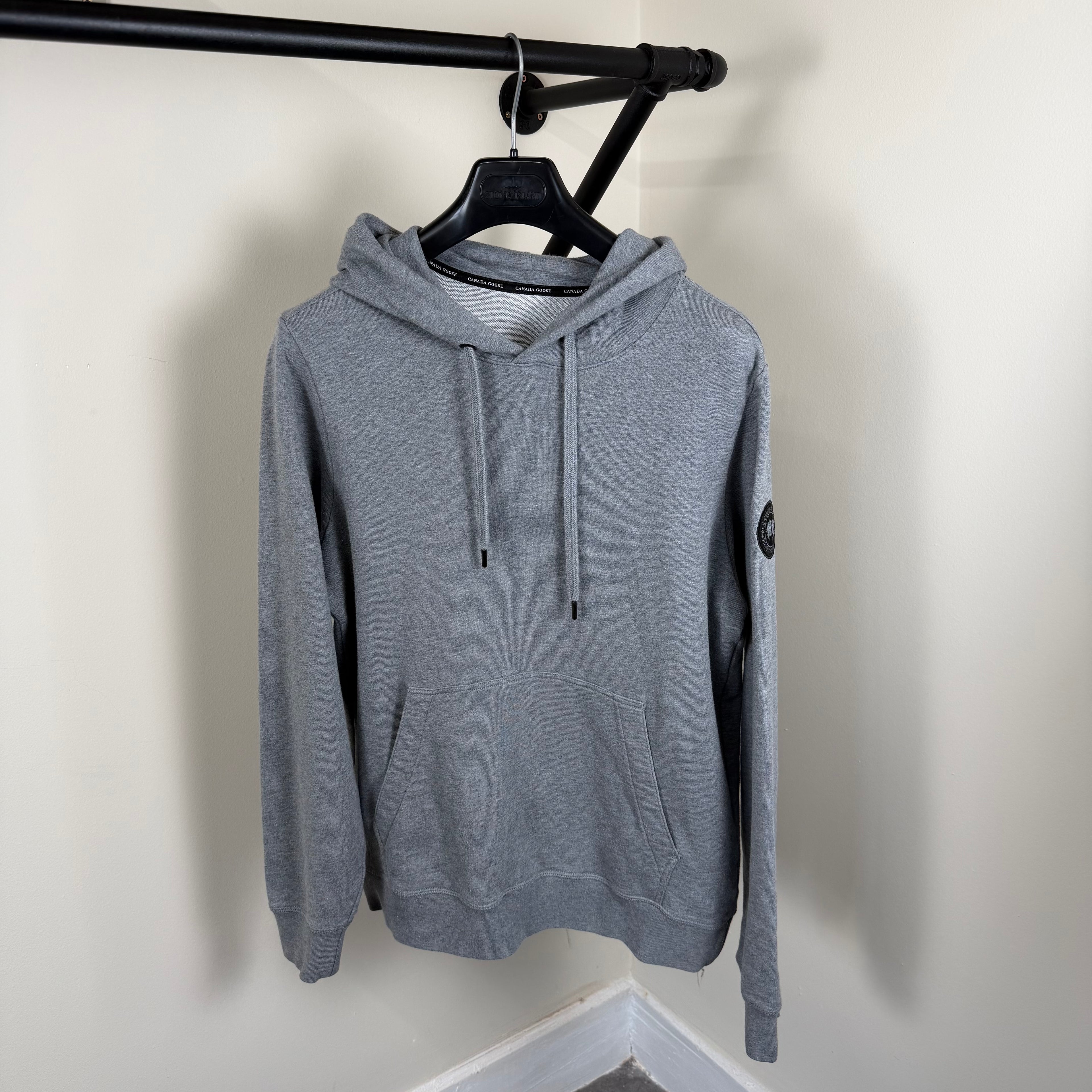 Canada Goose Grey Black Label Hoodie - Medium 21.5’’