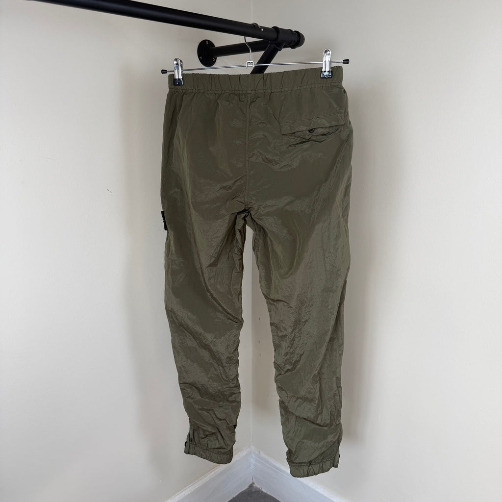 Stone Island Khaki Nylon Cargo Pants - Small
