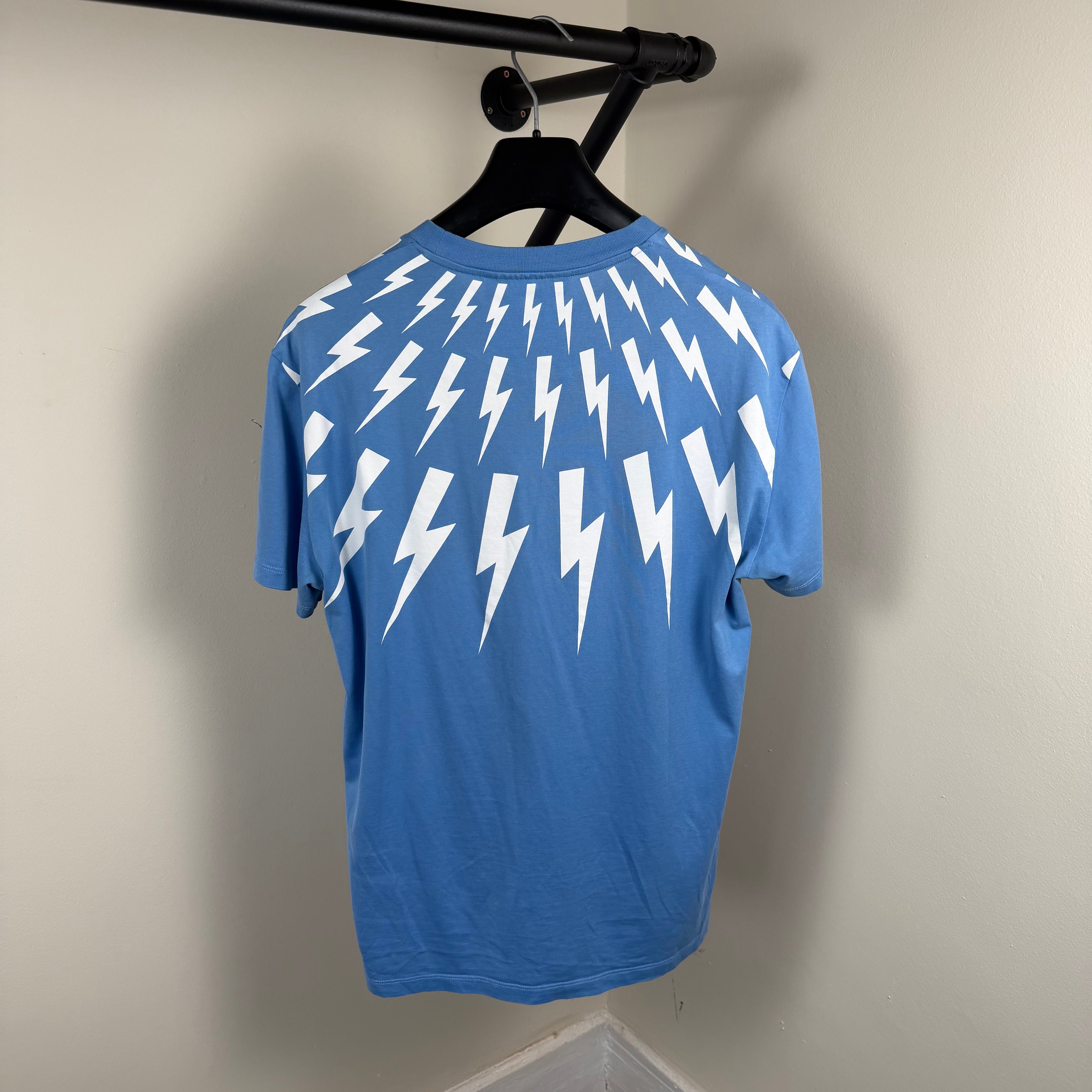 Neil Barrett Lightning Blue T-Shirt - Medium 20.5’’