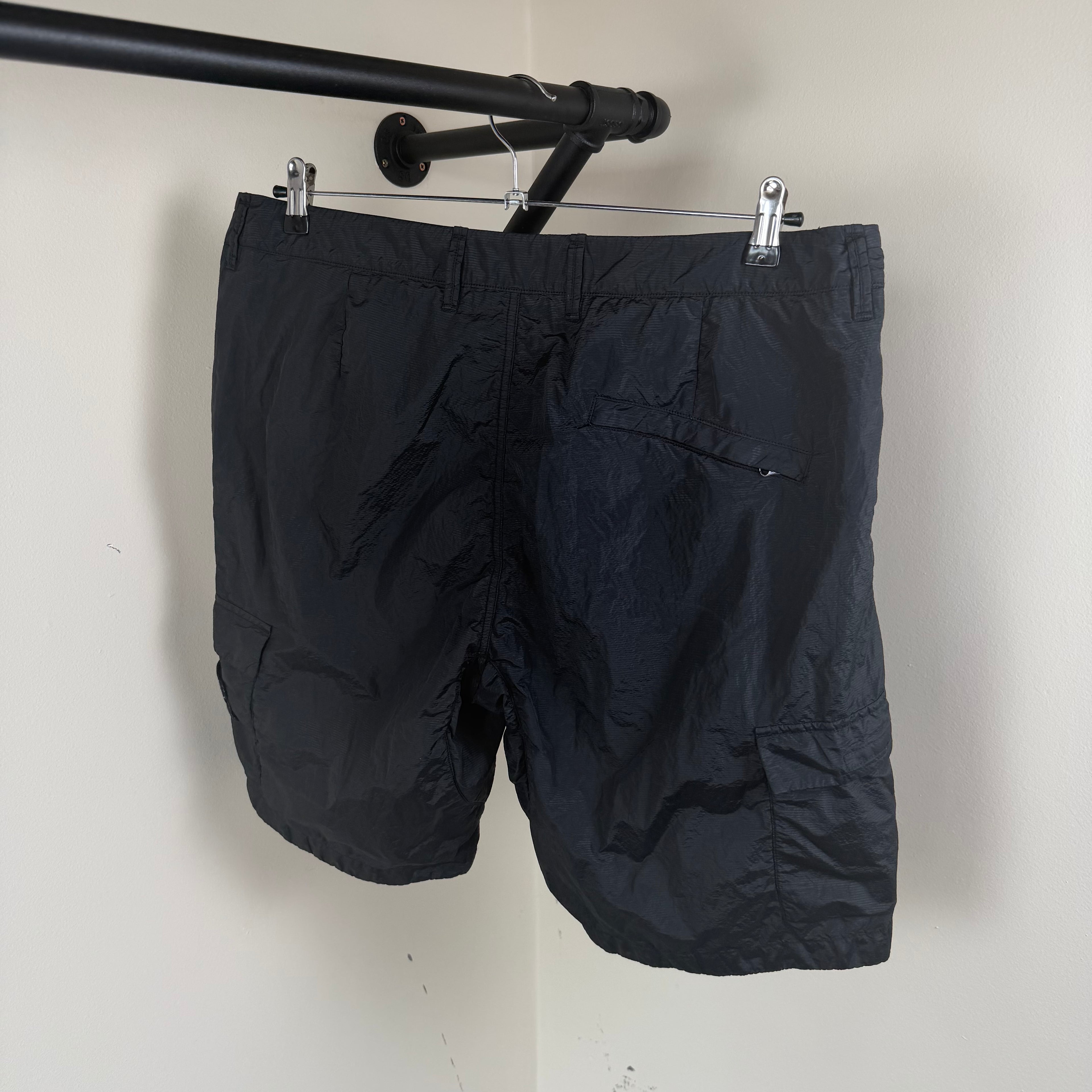 Stone Island Nylon Black Cargo Shorts - 36W