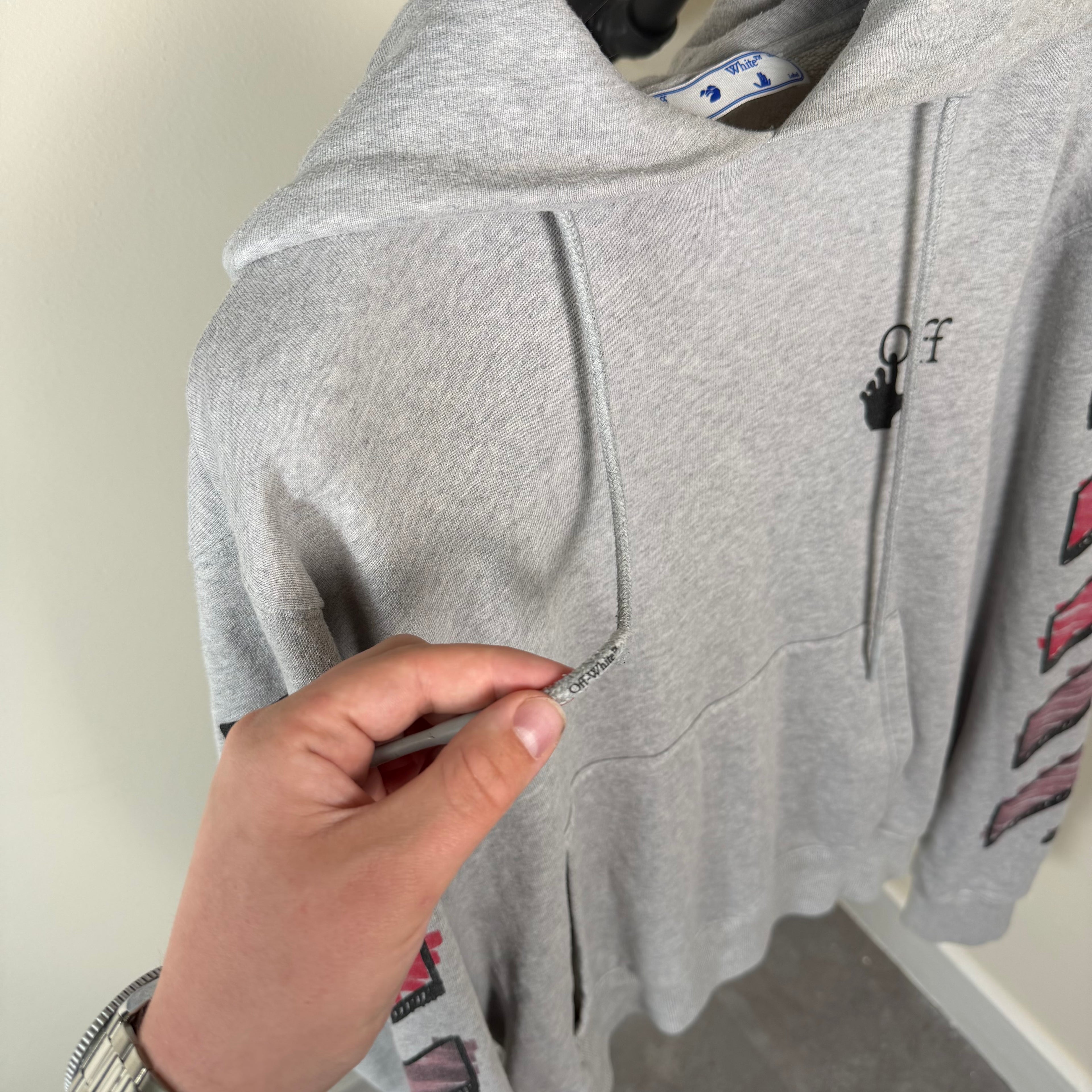 Off White Arrow Grey Hoodie - Medium 23’’