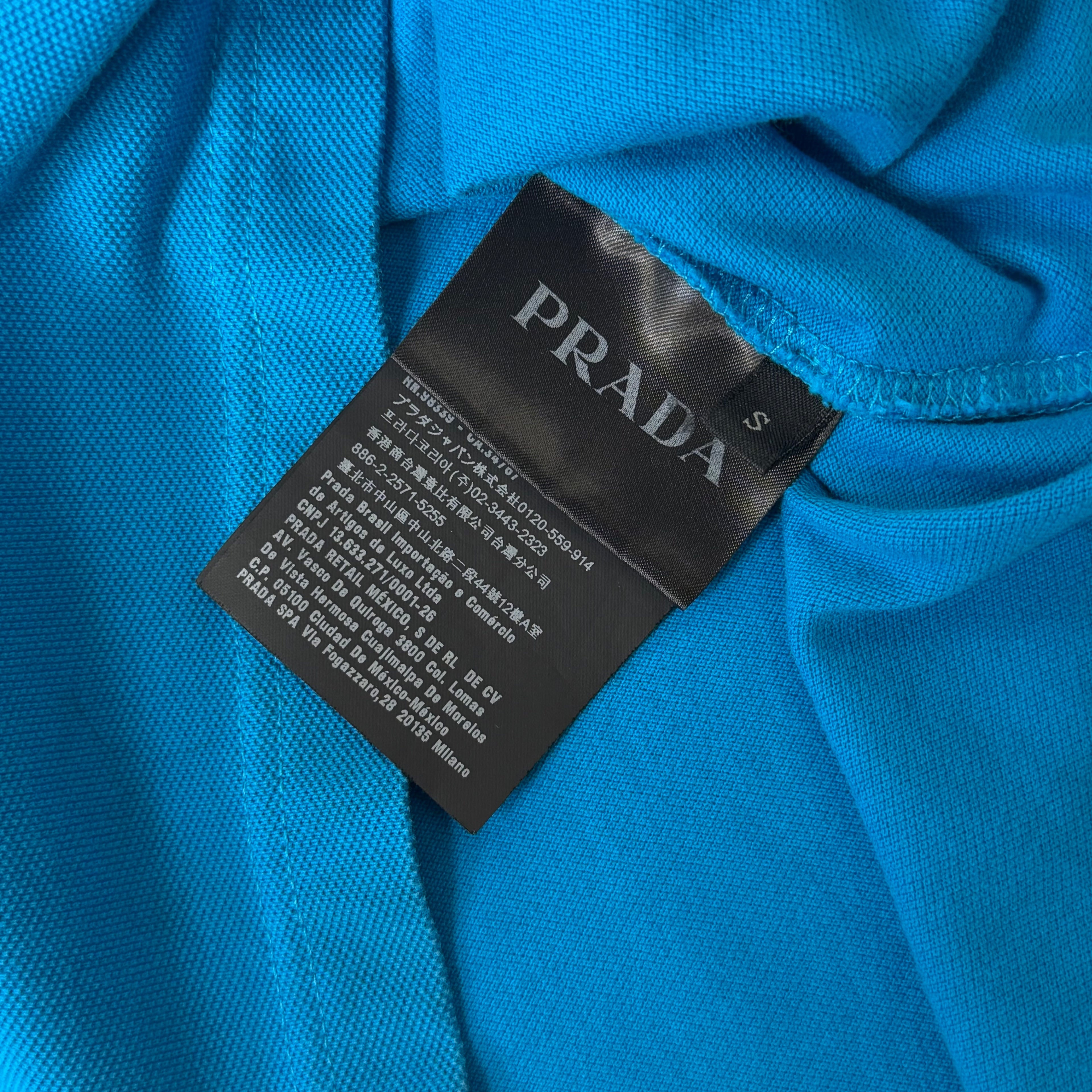 Prada Blue Short Sleeve Polo Shirt - XS 17.5’’