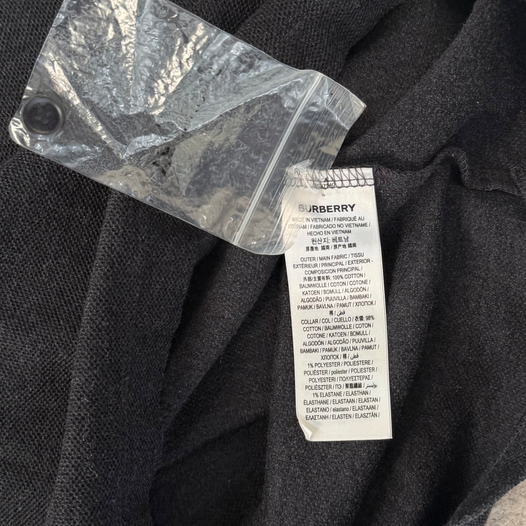 Burberry Spellout Dark Grey Polo Shirt - Large 21.5’’