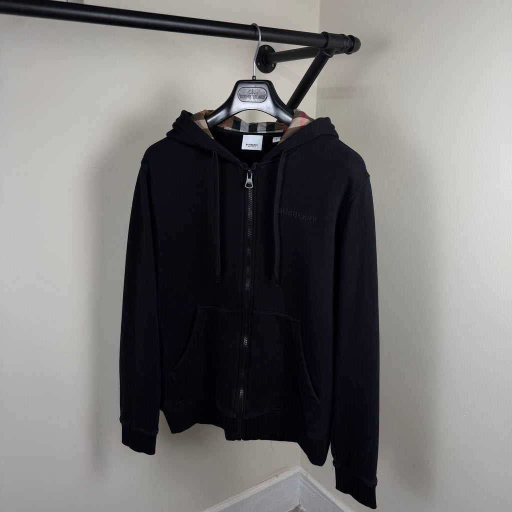Burberry Zip Up Check Hood Hoodie - Medium 21’’