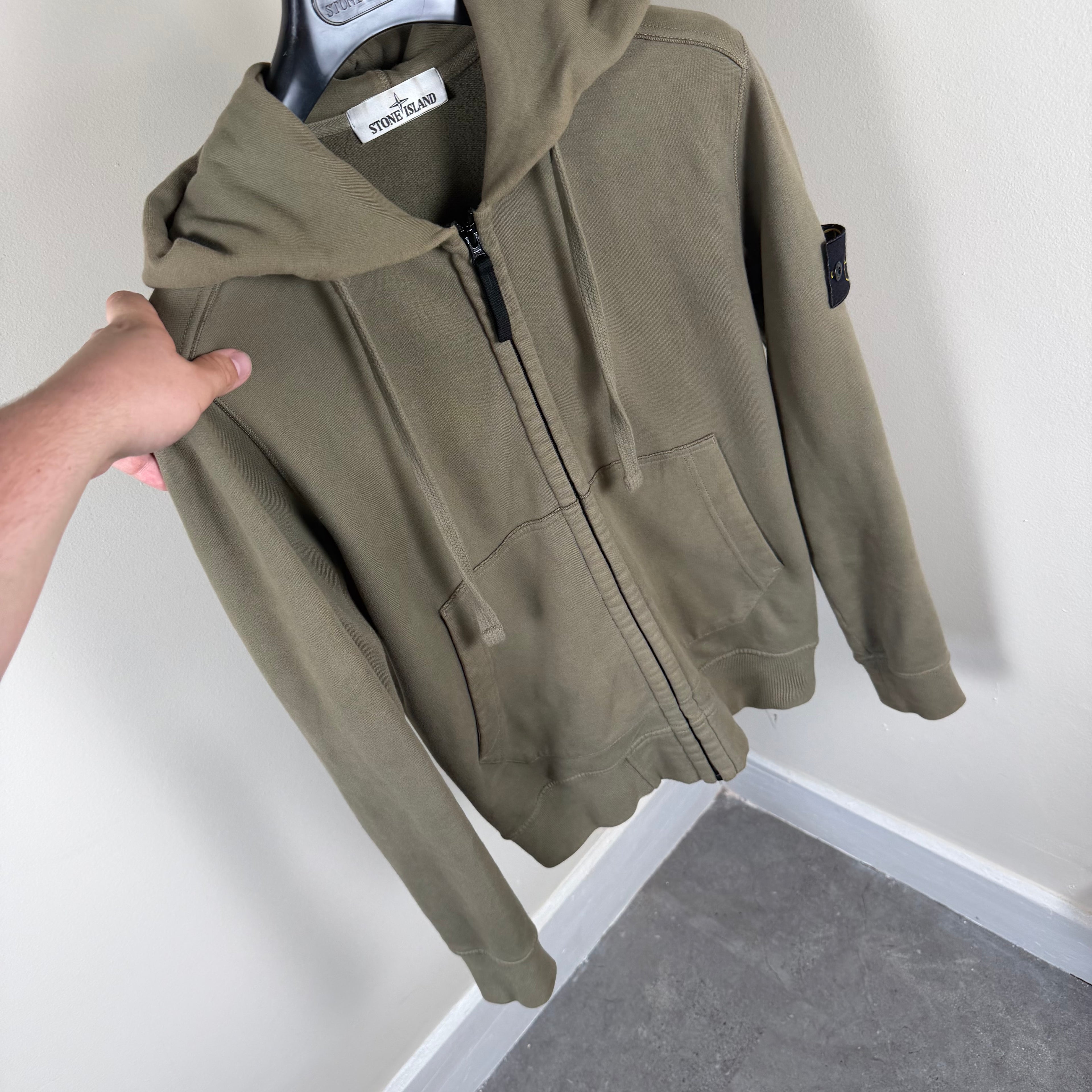 Stone Island Green Zip Up Hoodie - Small 20’’