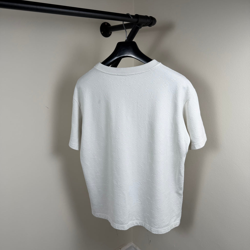 Louis Vuitton White Monogram Pocket T-Shirt - Large 23’’
