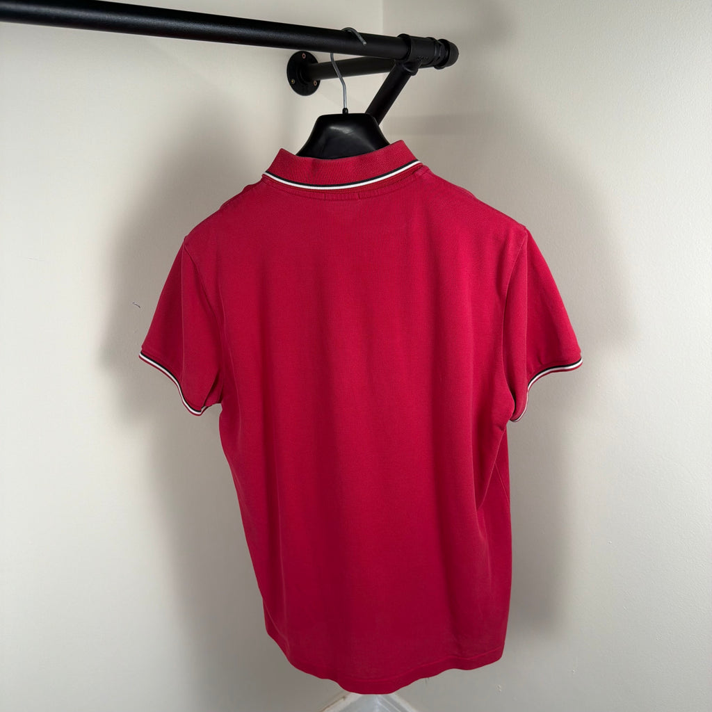 Moncler Short Sleeve Polo Shirt Red - Medium 20.5’’