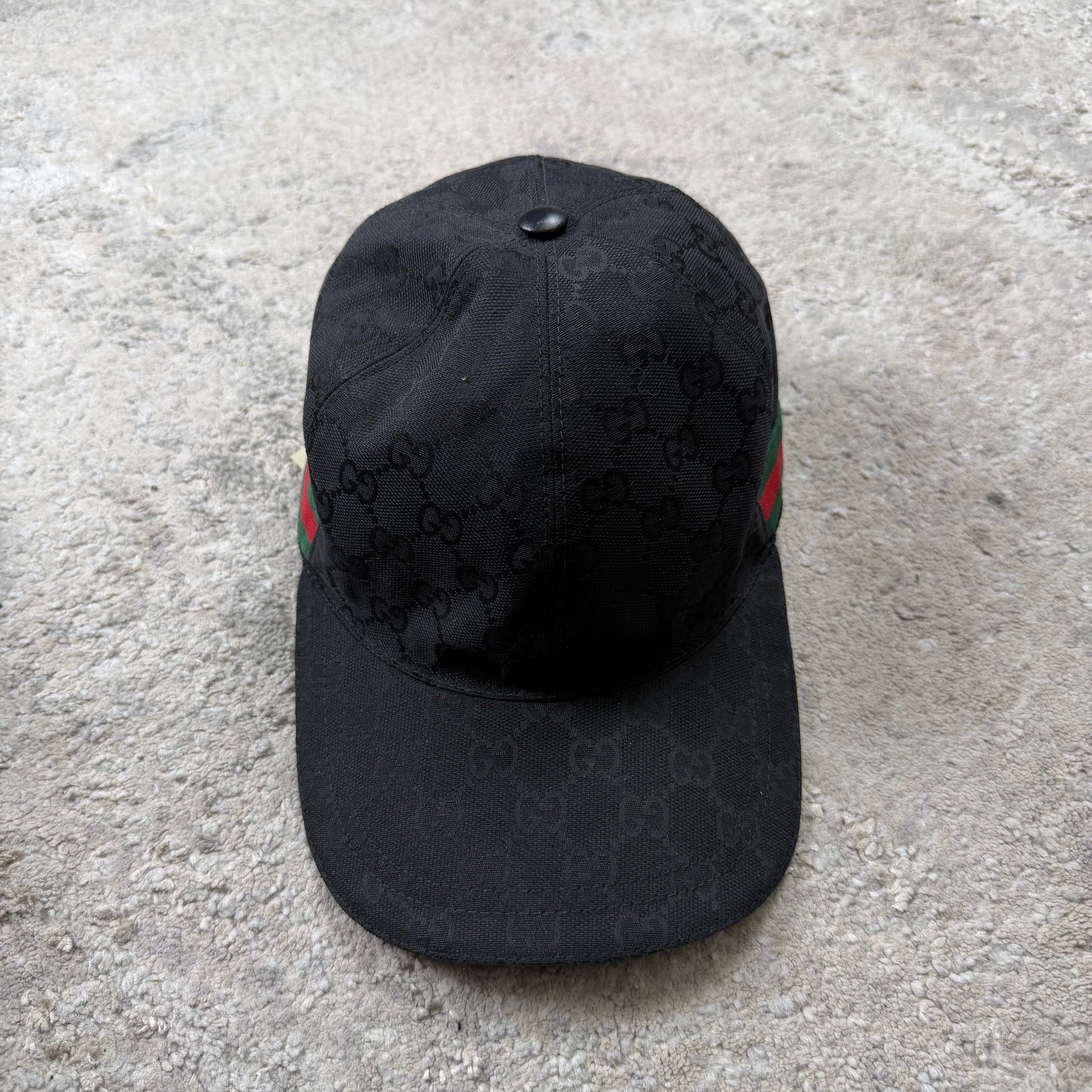 Gucci Black Canvas Cap - Medium (58cm)