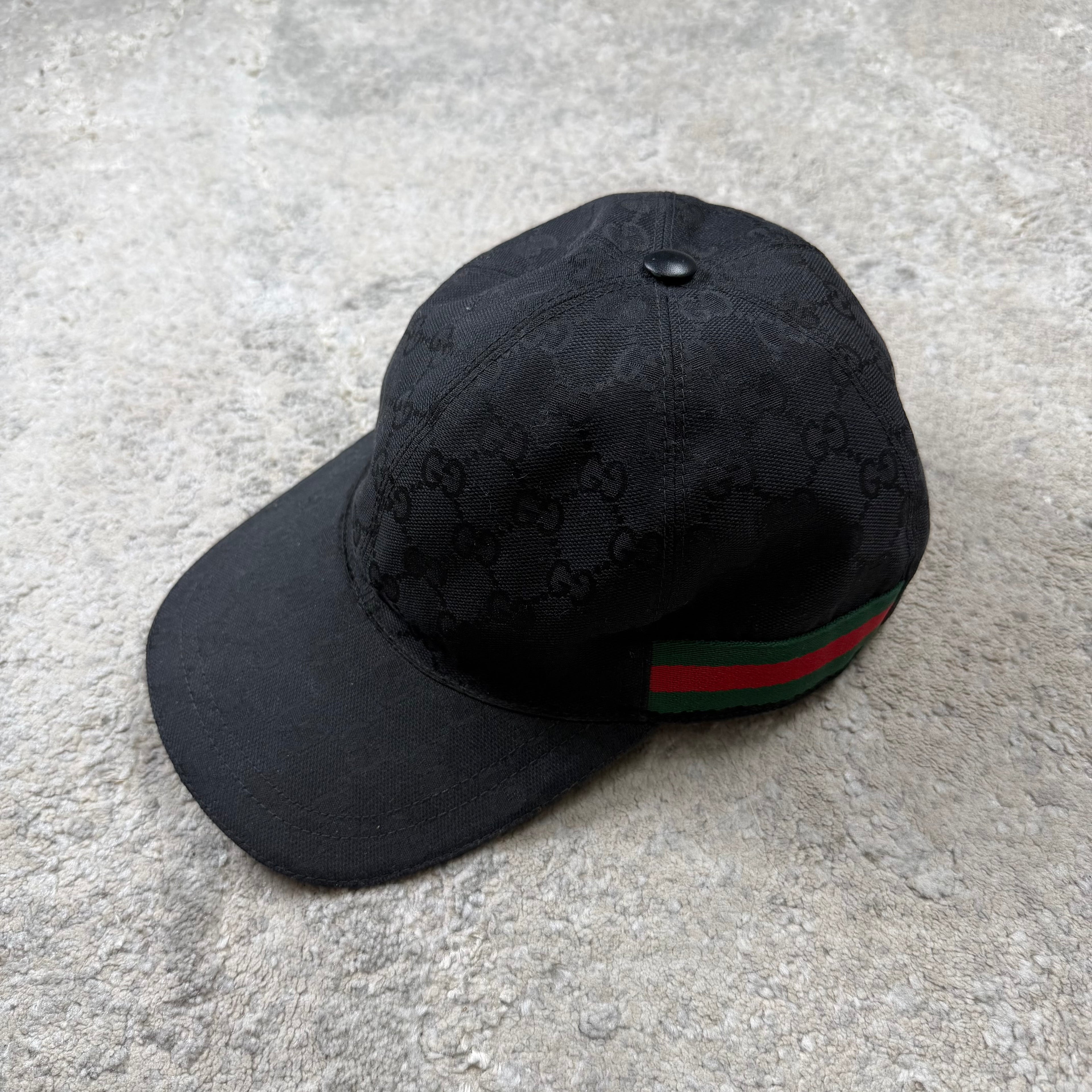 Gucci Black Canvas Cap - Medium (58cm)