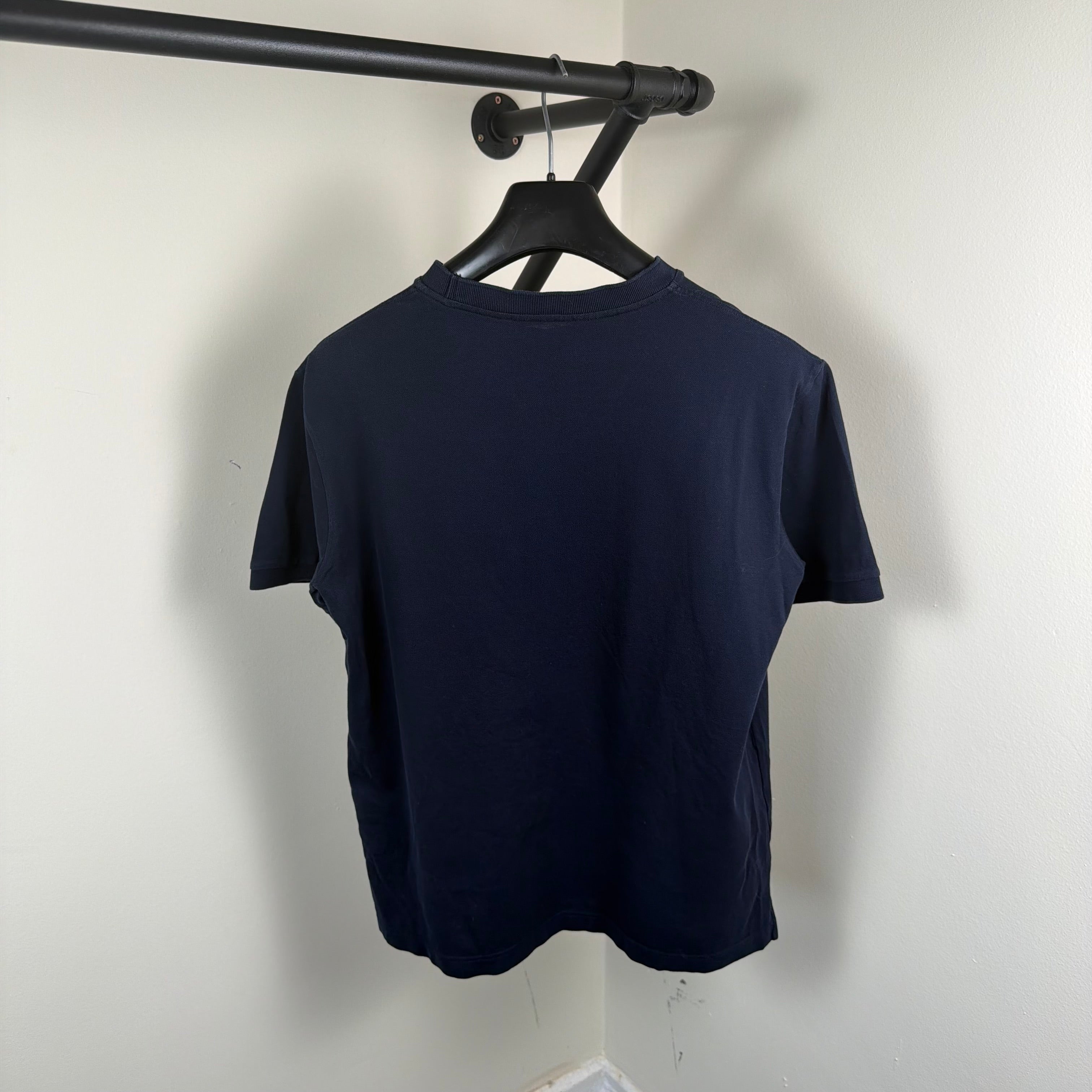 Prada Navy Pique Logo T-Shirt - Medium 21’’
