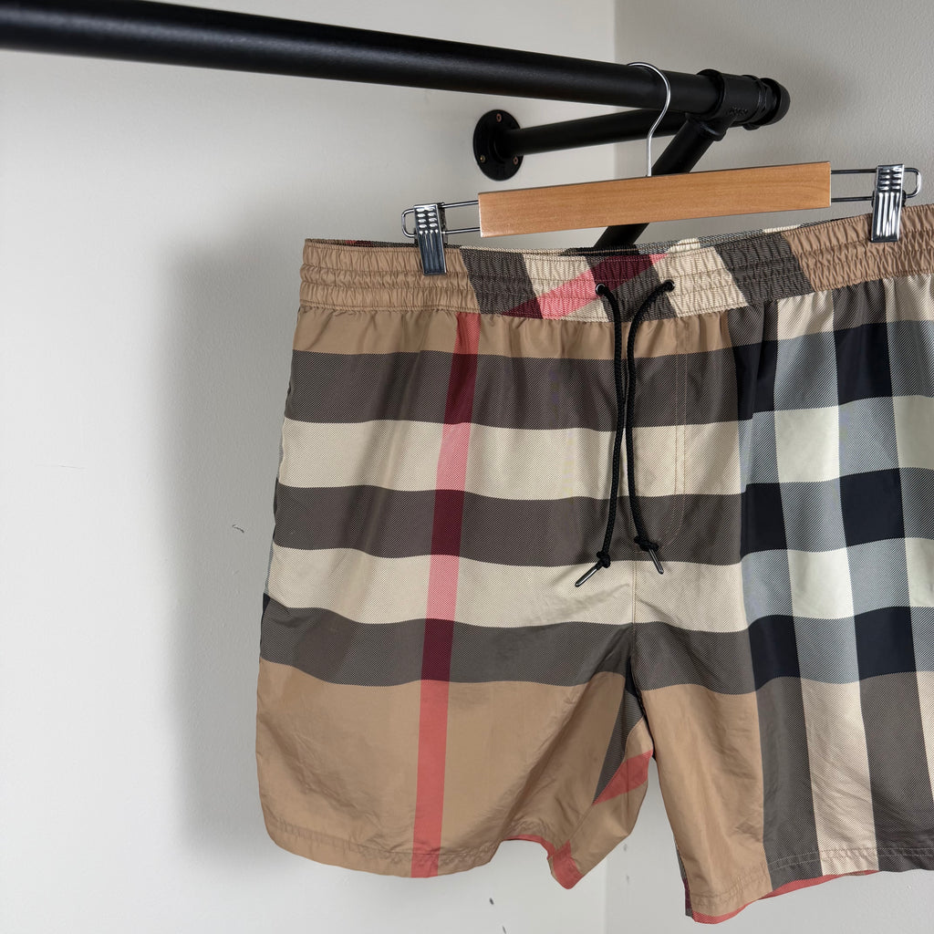 Burberry Biege Check Swimming Shorts - XXL
