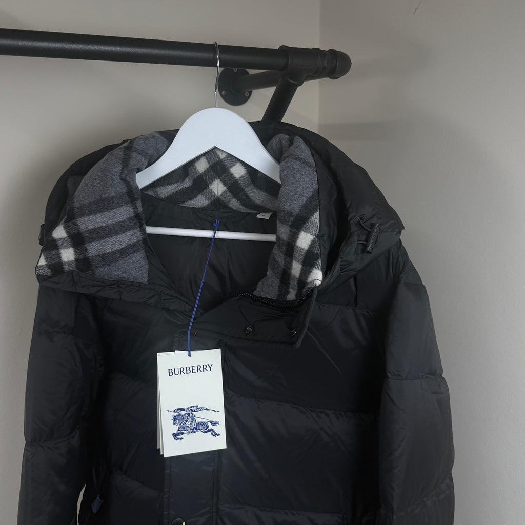 Burberry Halsby Black Check Puffer Jacket - Medium 24’’