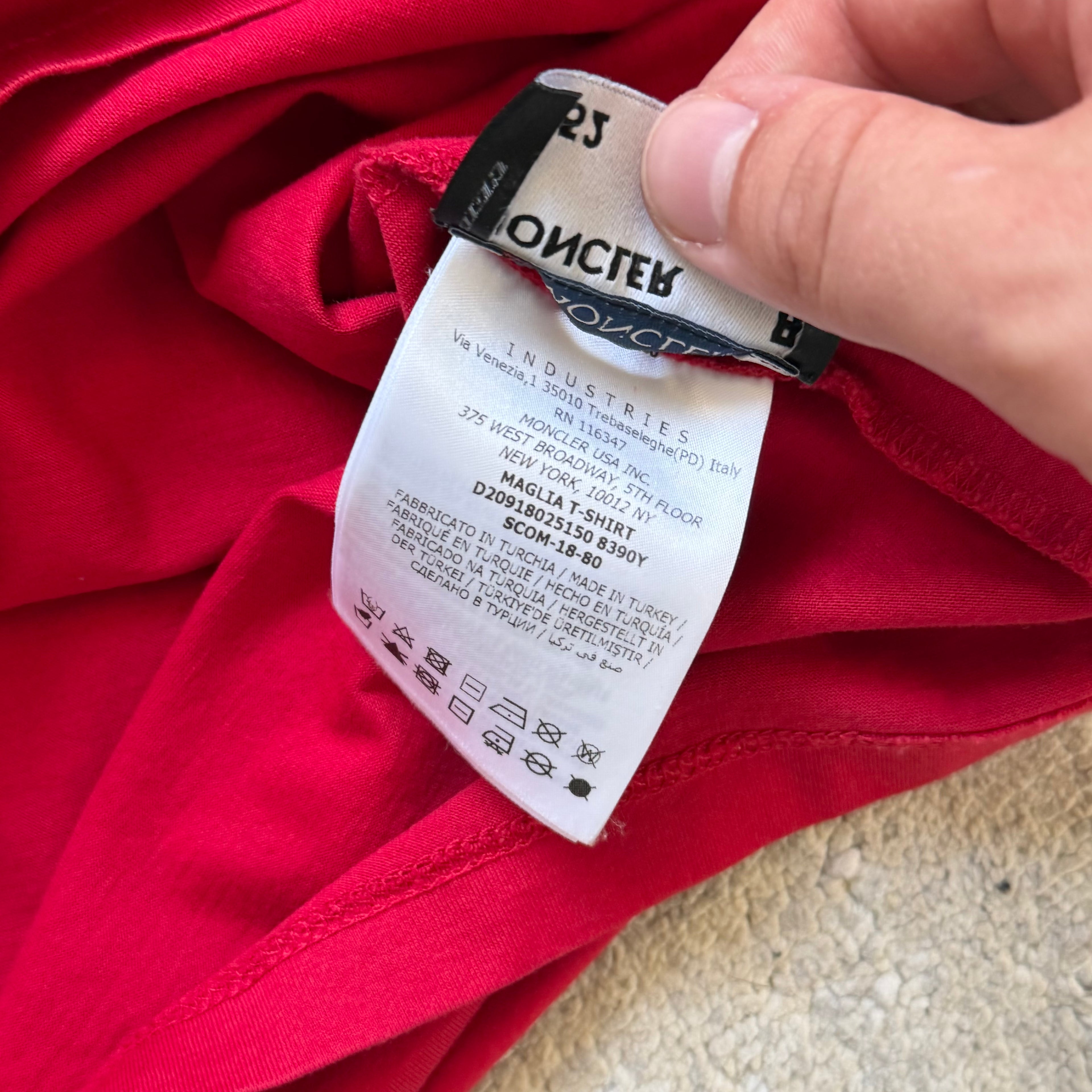 Moncler Red Graphic T-Shirt - Small 19’’