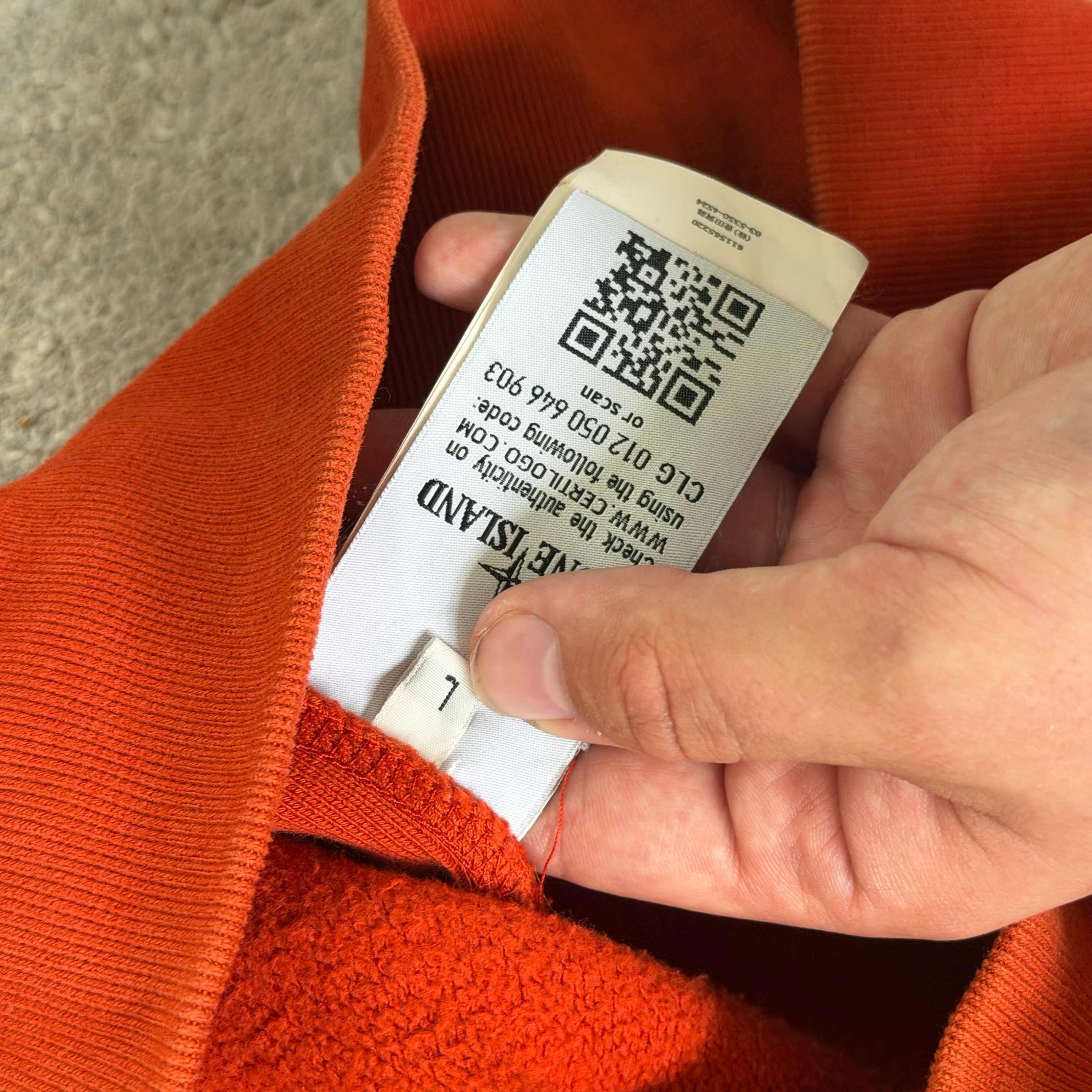 Stone Island Orange Zip Up Hoodie - Medium 21’’