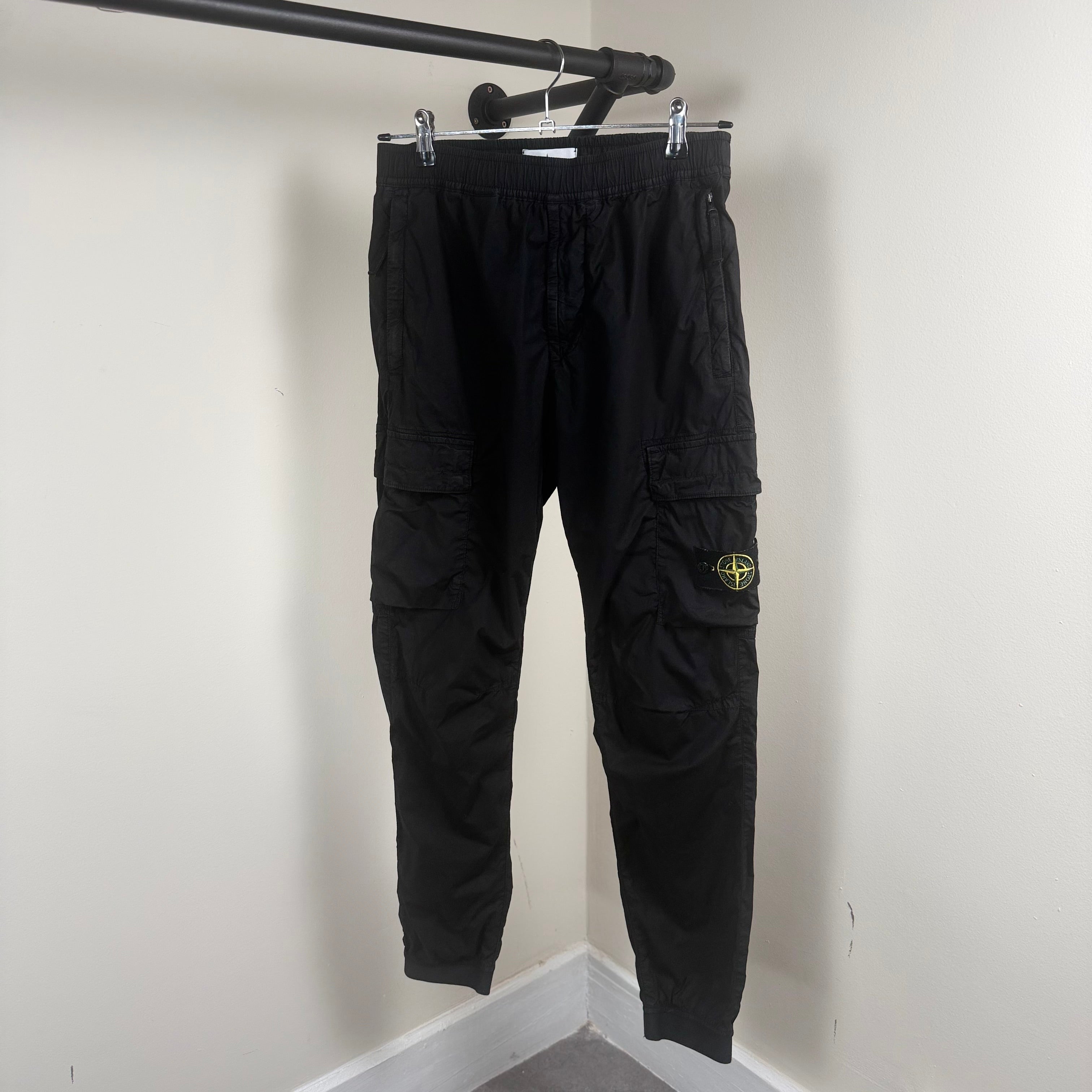 Stone Island Black Cargo Pants - 30W