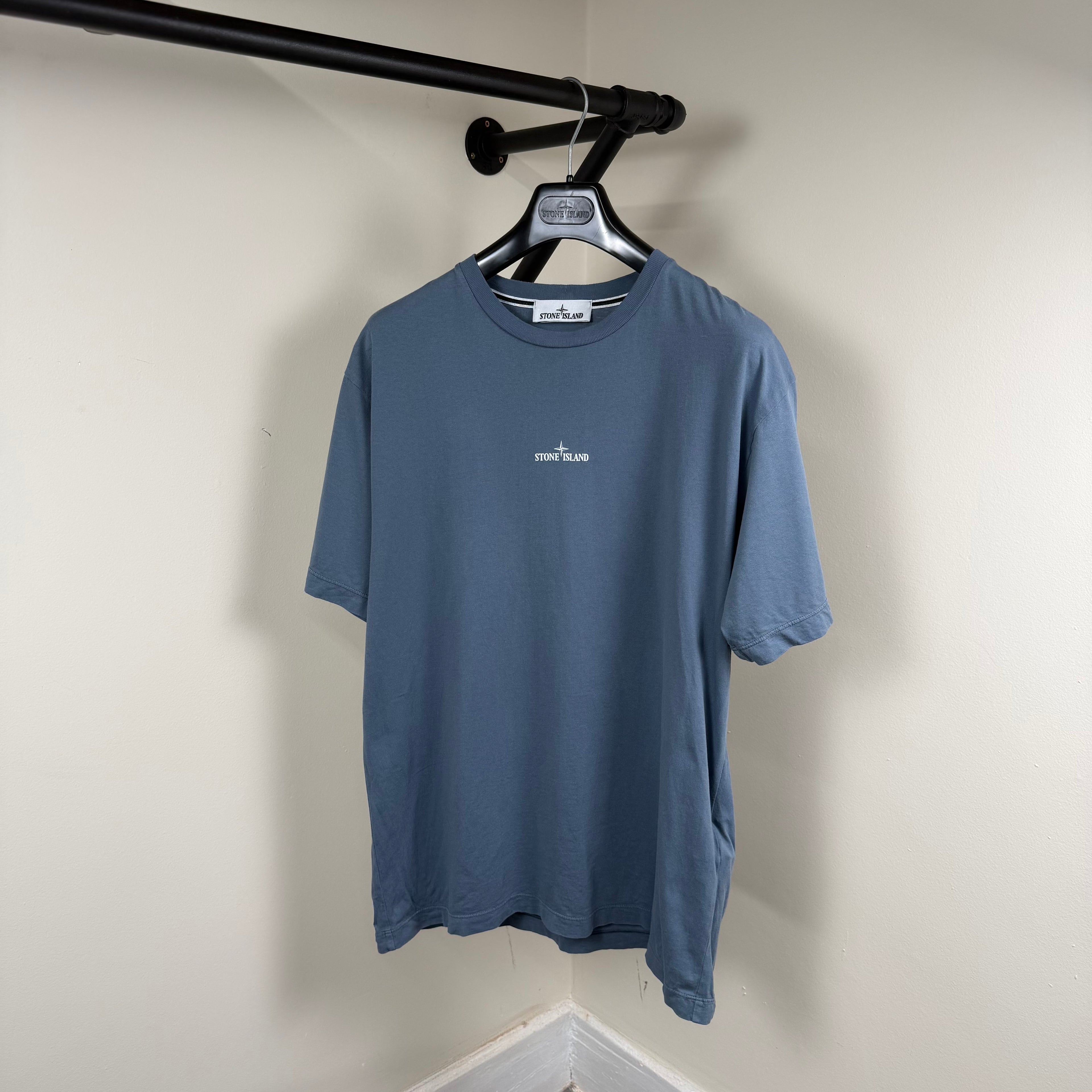 Stone Island Blue Graphic T-Shirt - Large 22’’