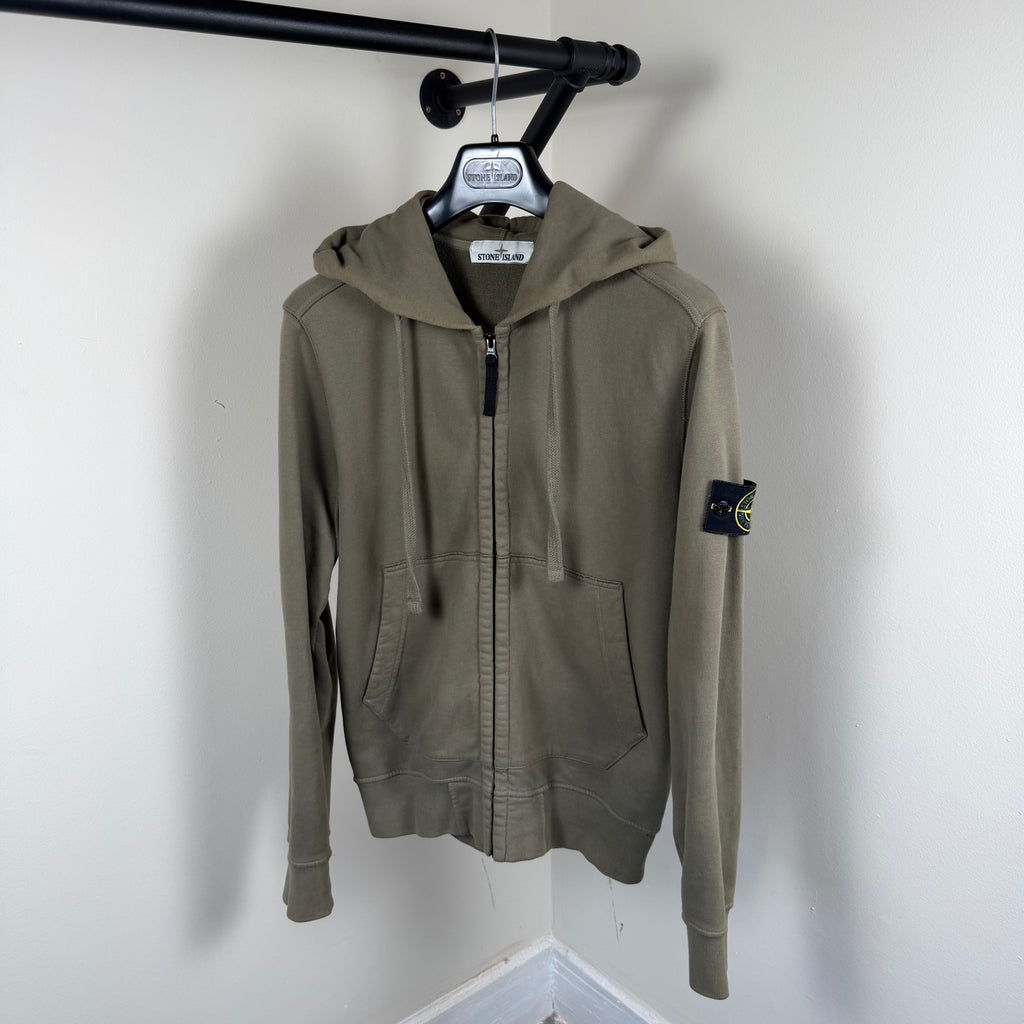 Stone Island Green Zip Up Hoodie - Small 20’’