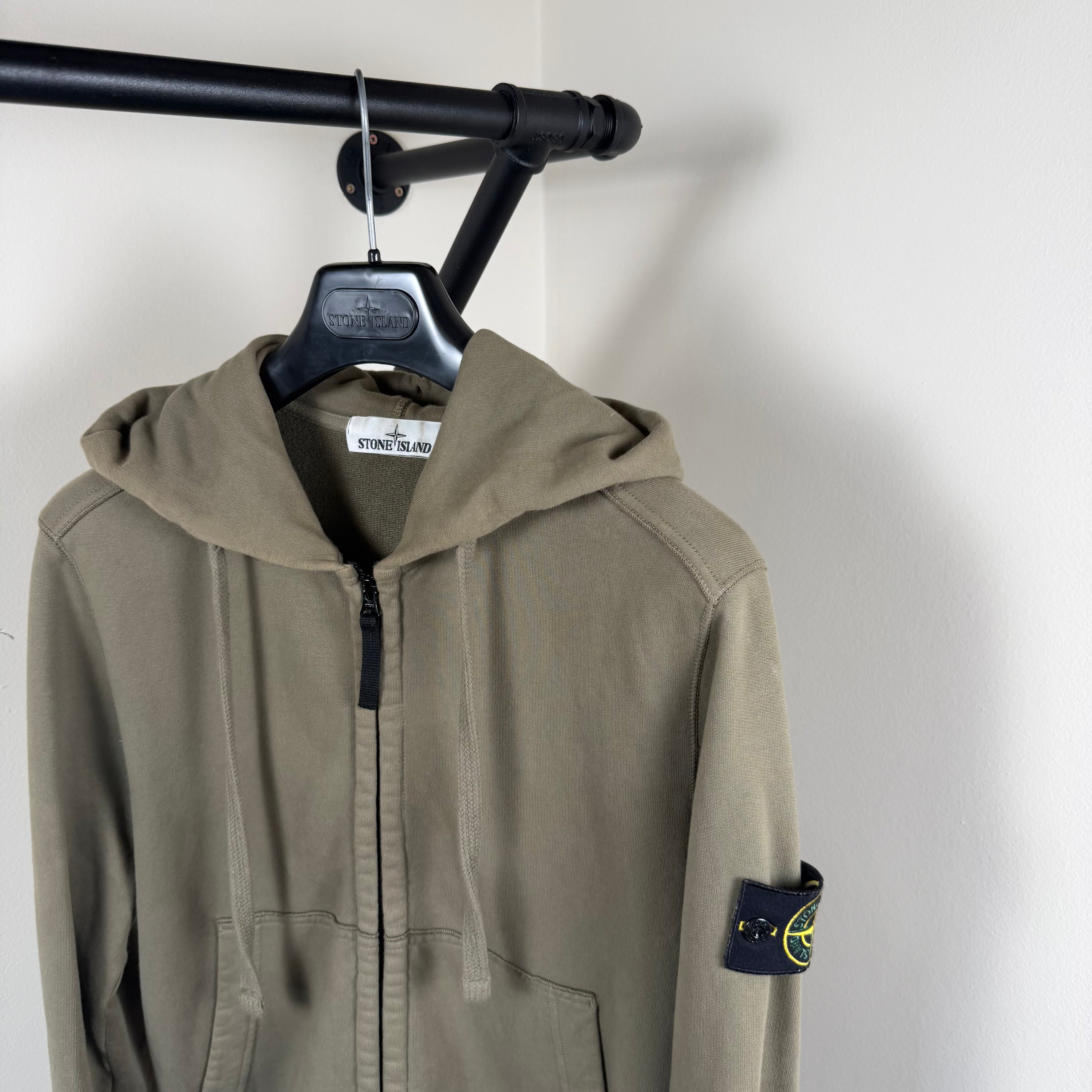Stone Island Green Zip Up Hoodie - Small 20’’