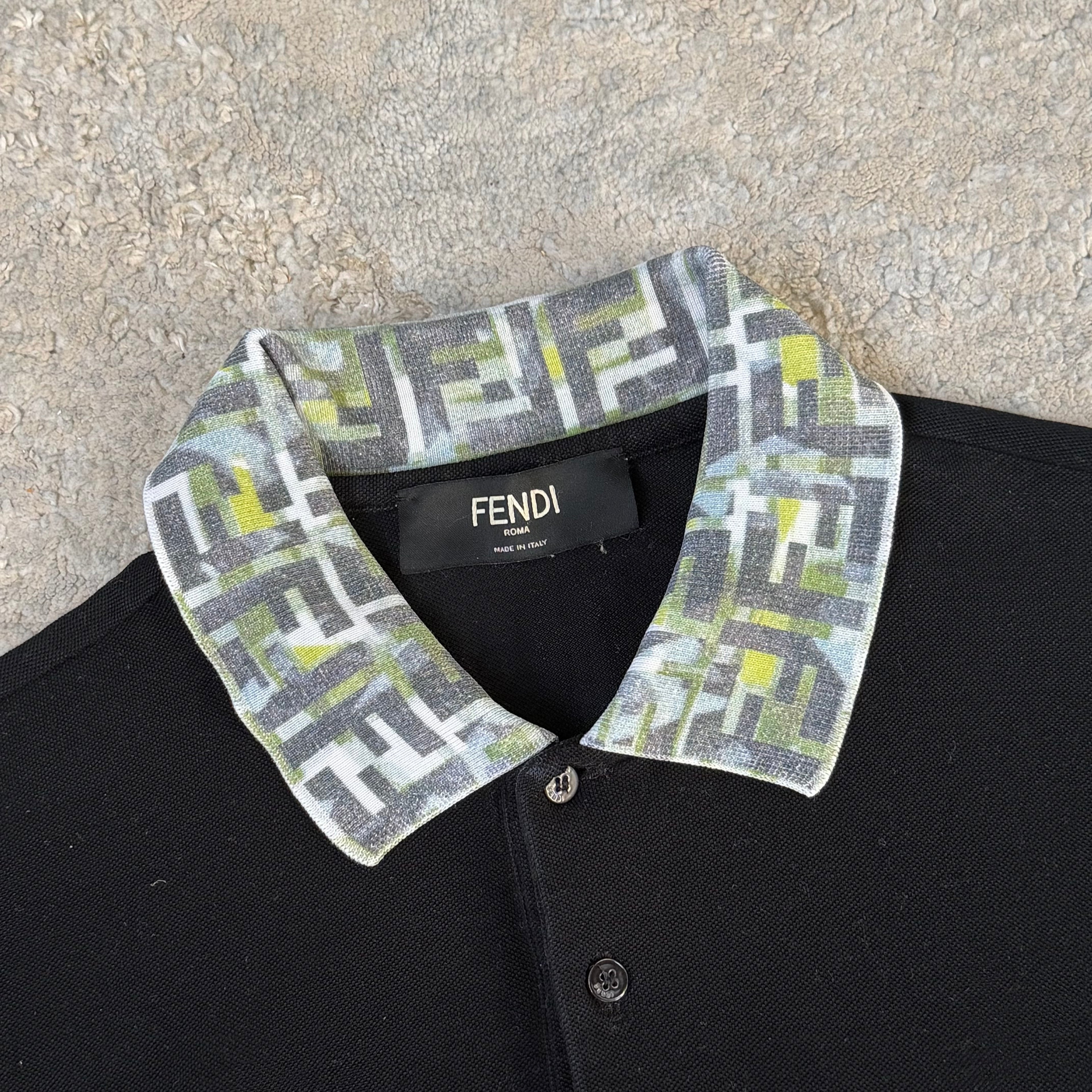 Fendi Camo Check Polo Shirt - Small 18’’