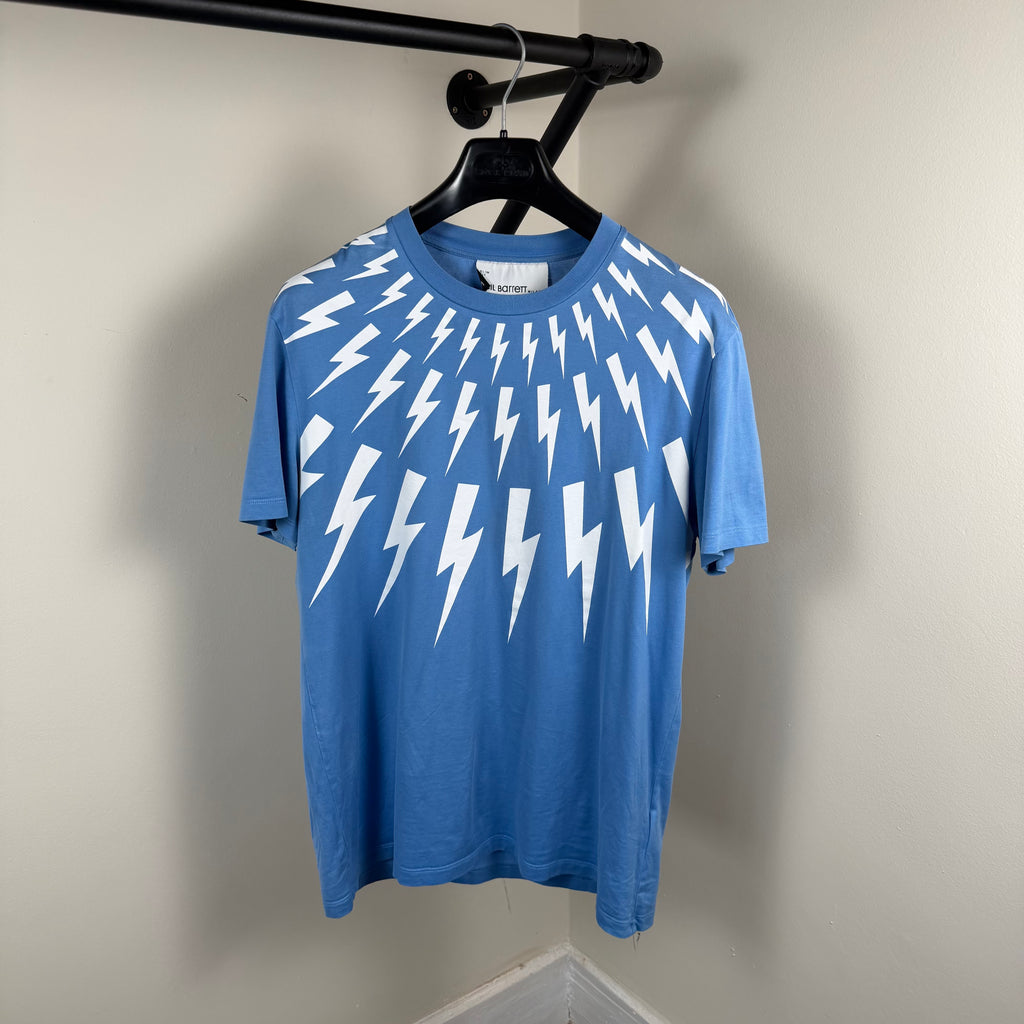 Neil Barrett Lightning Blue T-Shirt - Medium 20.5’’