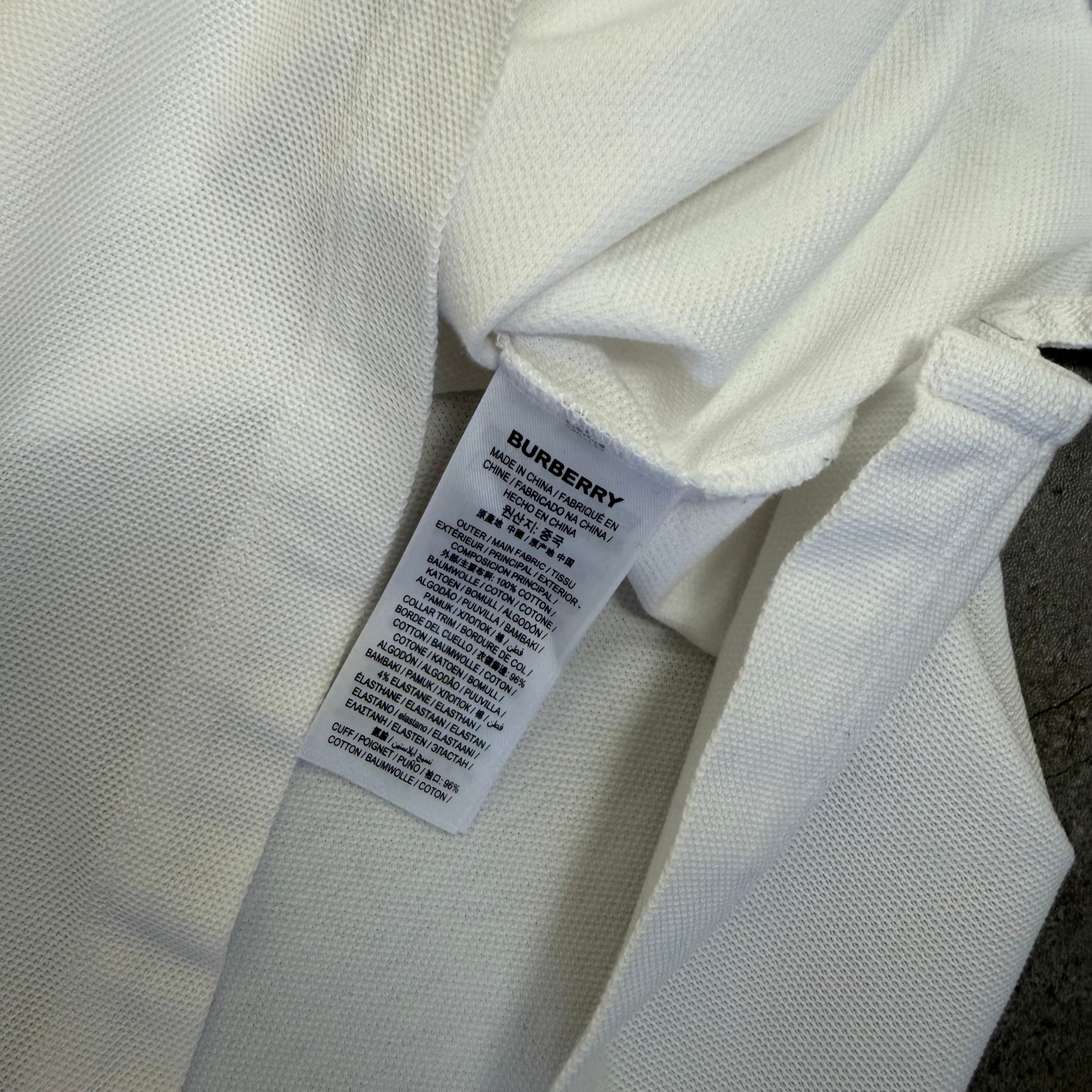 Burberry TB White Polo Shirt - Large 22’’