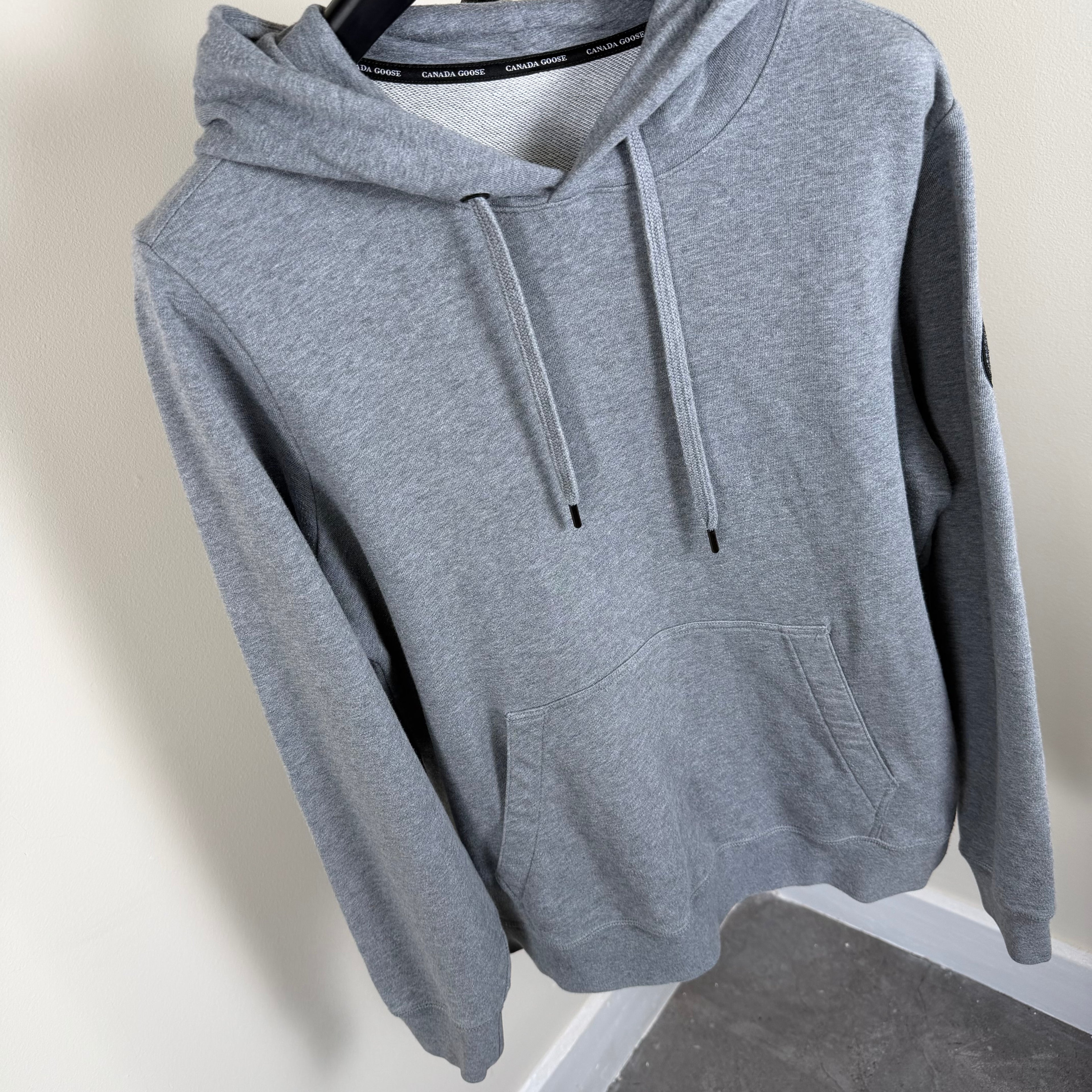 Canada Goose Grey Black Label Hoodie - Medium 21.5’’