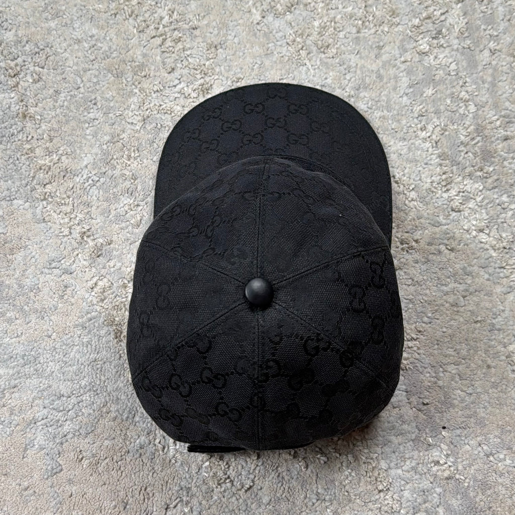 Gucci GG Monogram Black Baseball Cap - Medium (58cm)