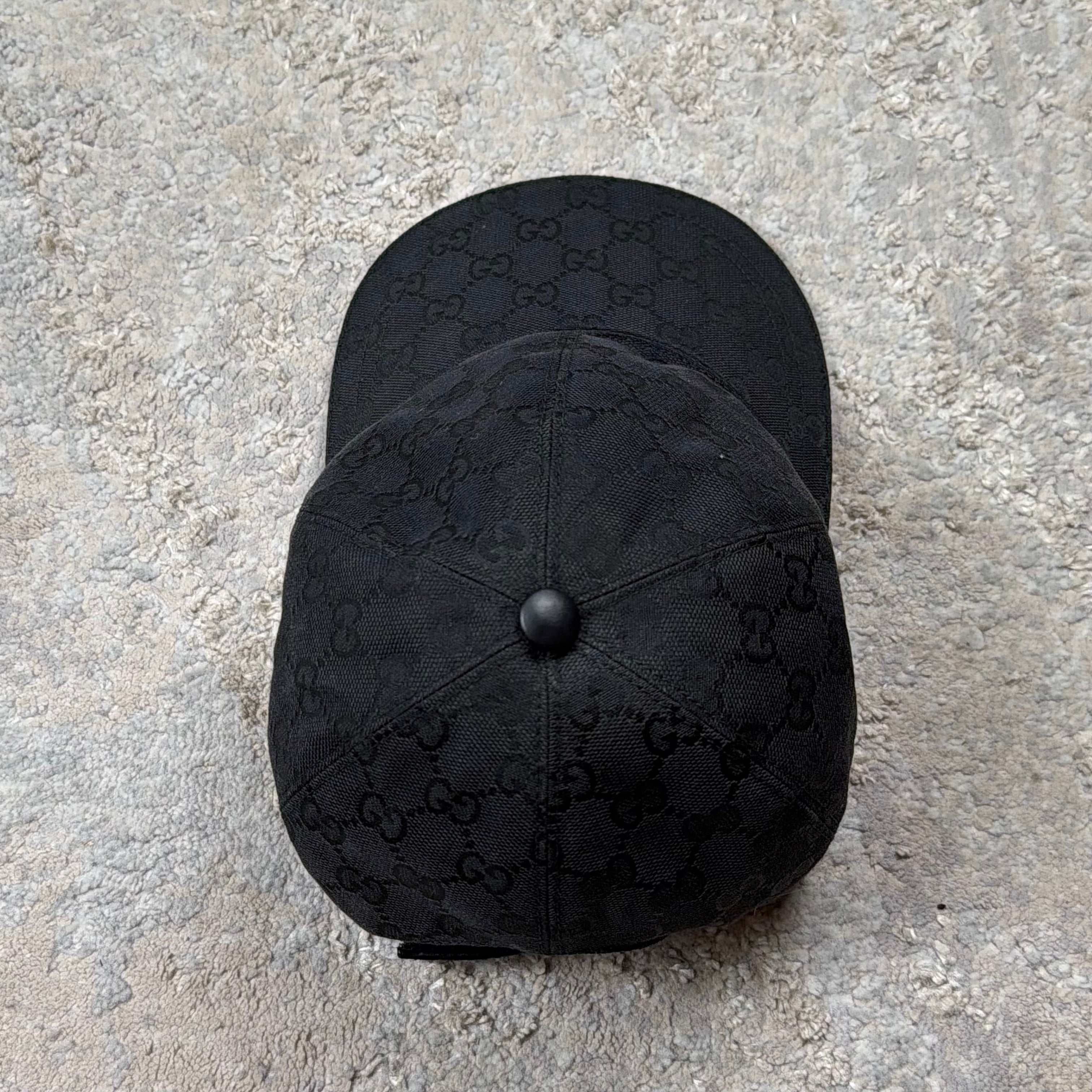 Gucci GG Monogram Black Baseball Cap - Medium (58cm)