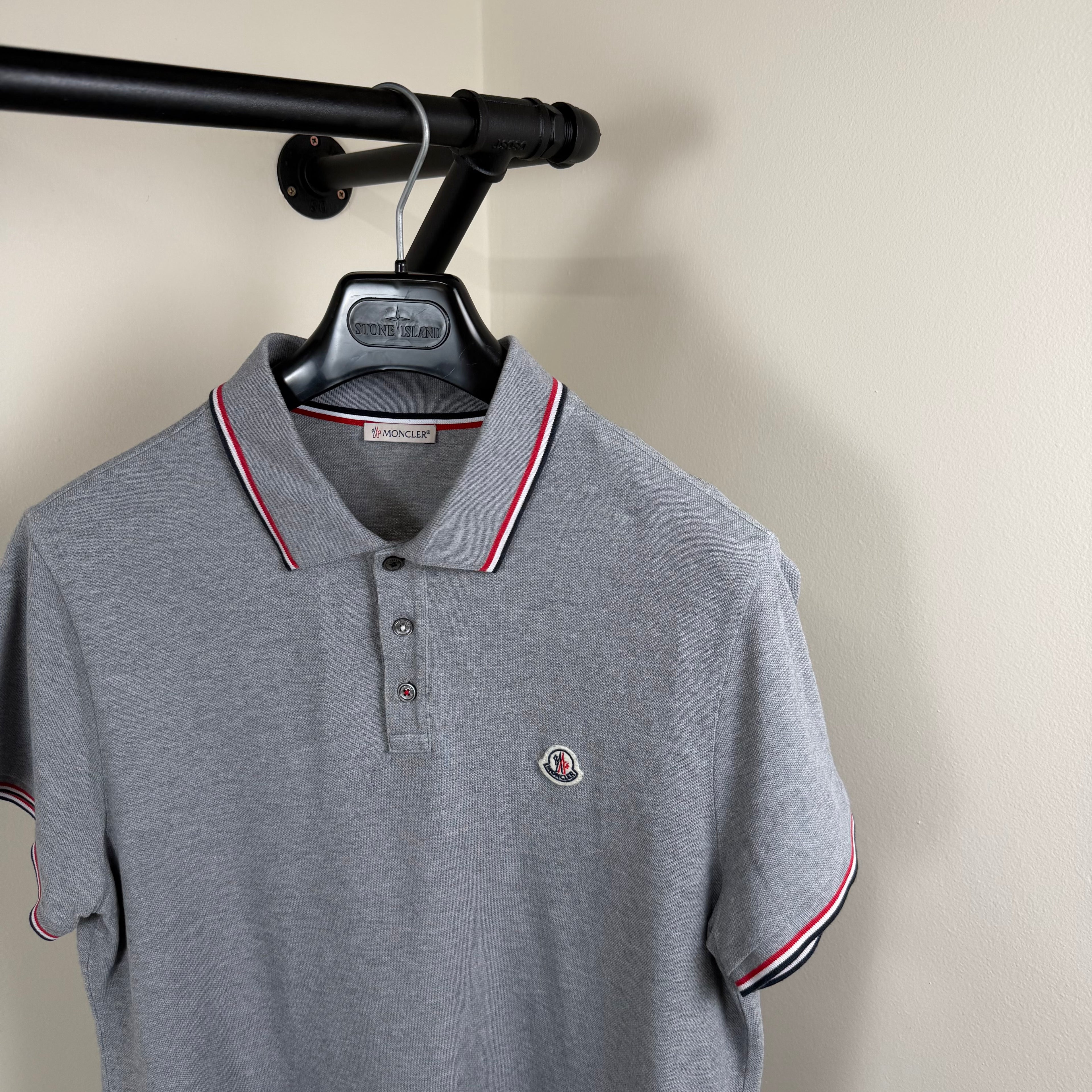 Moncler Grey Polo Shirt - Large 21’’