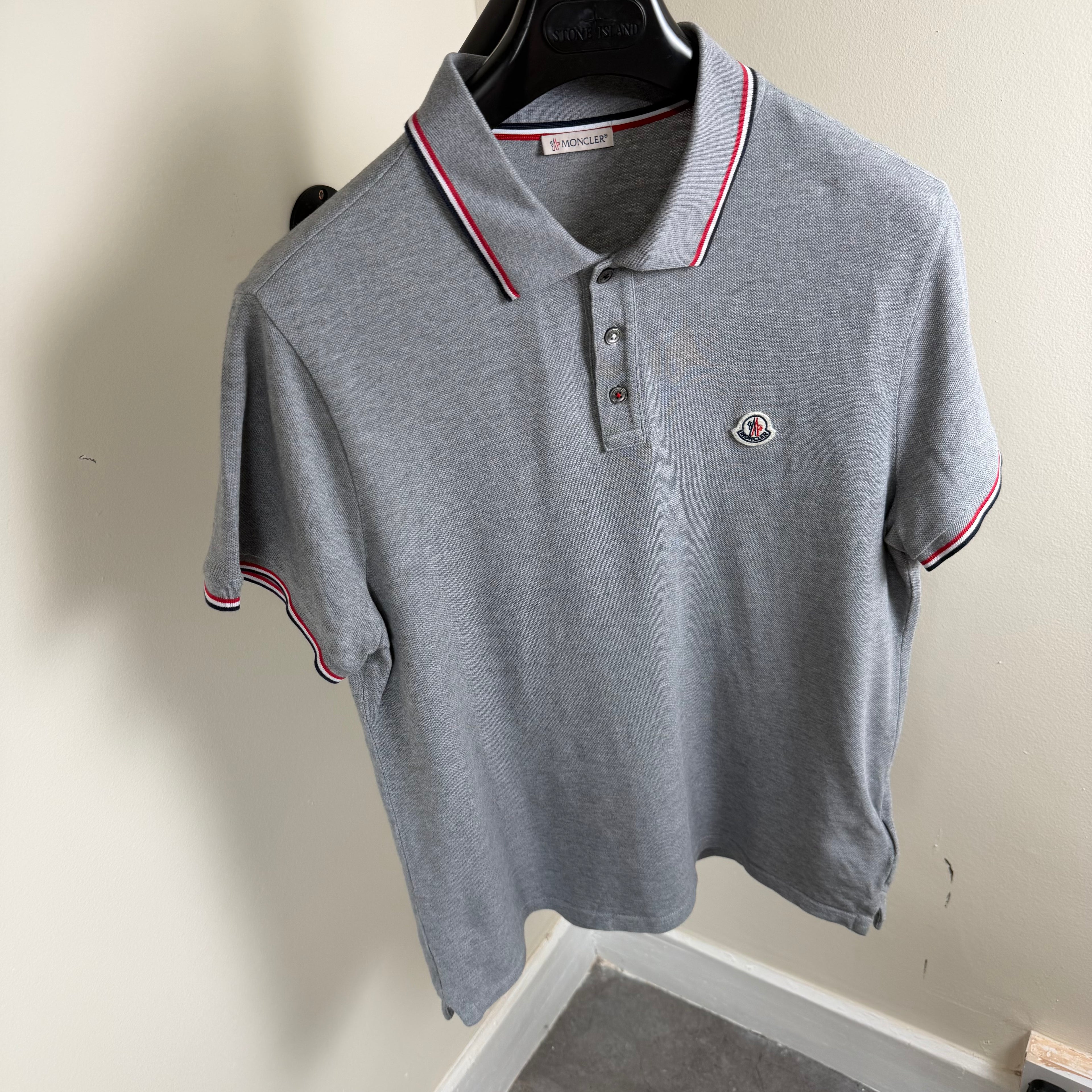 Moncler Grey Polo Shirt - Large 21’’