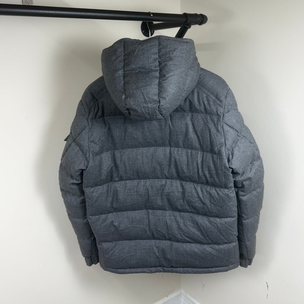 Moncler Montgenevre Grey Wool Puffer Jacket - 4 (Large 23.5’’)